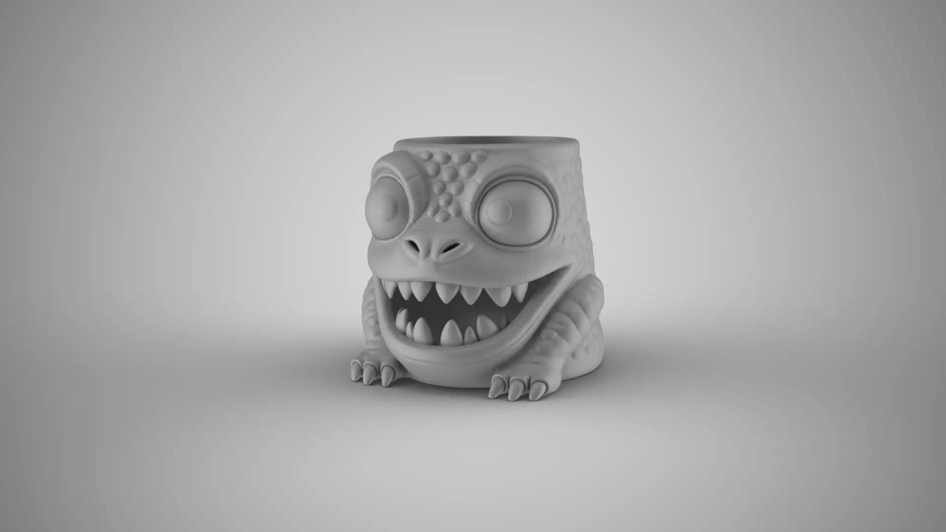 Monster Halloween Pen Holder 1 3D print model_2