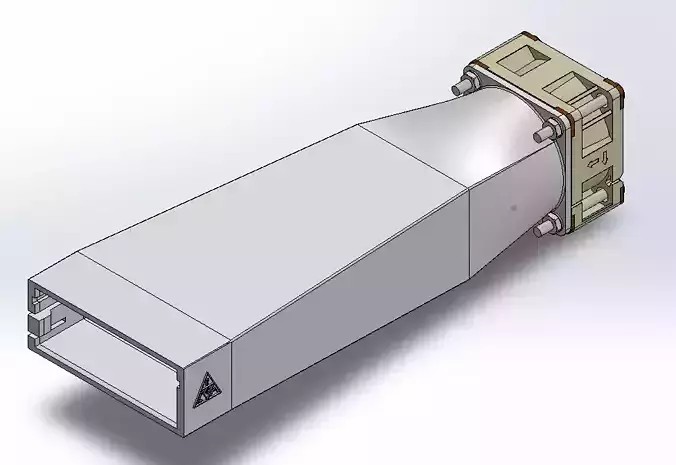 Tesla long narrow duct for 40x40xXX fan 3D print model