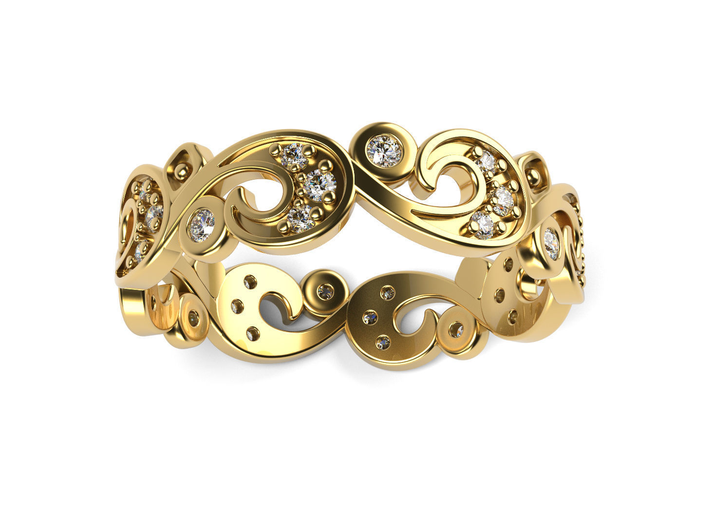 Gorgeous Streamline Pattern Ring 3D print model_2