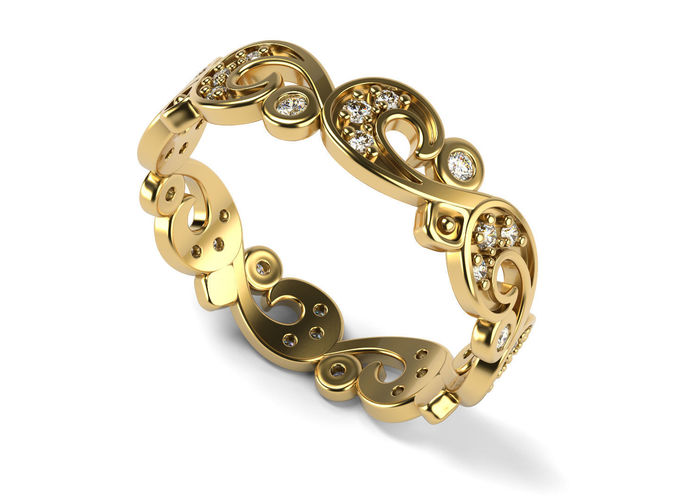 Gorgeous Streamline Pattern Ring 3D print model