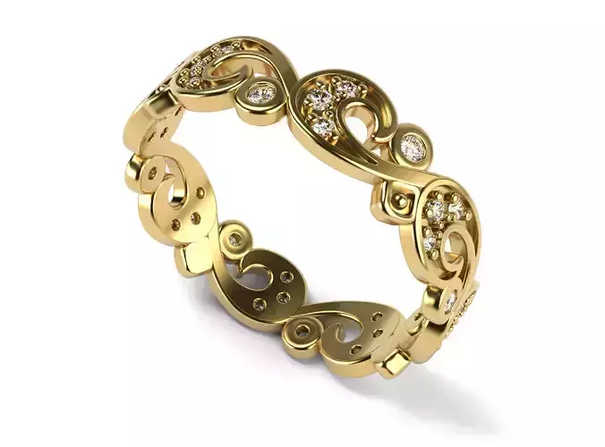 Gorgeous Streamline Pattern Ring 3D print model