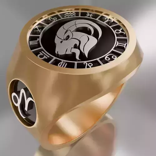 Capricorn zodiak symbol ring 3D model for 3D printing
