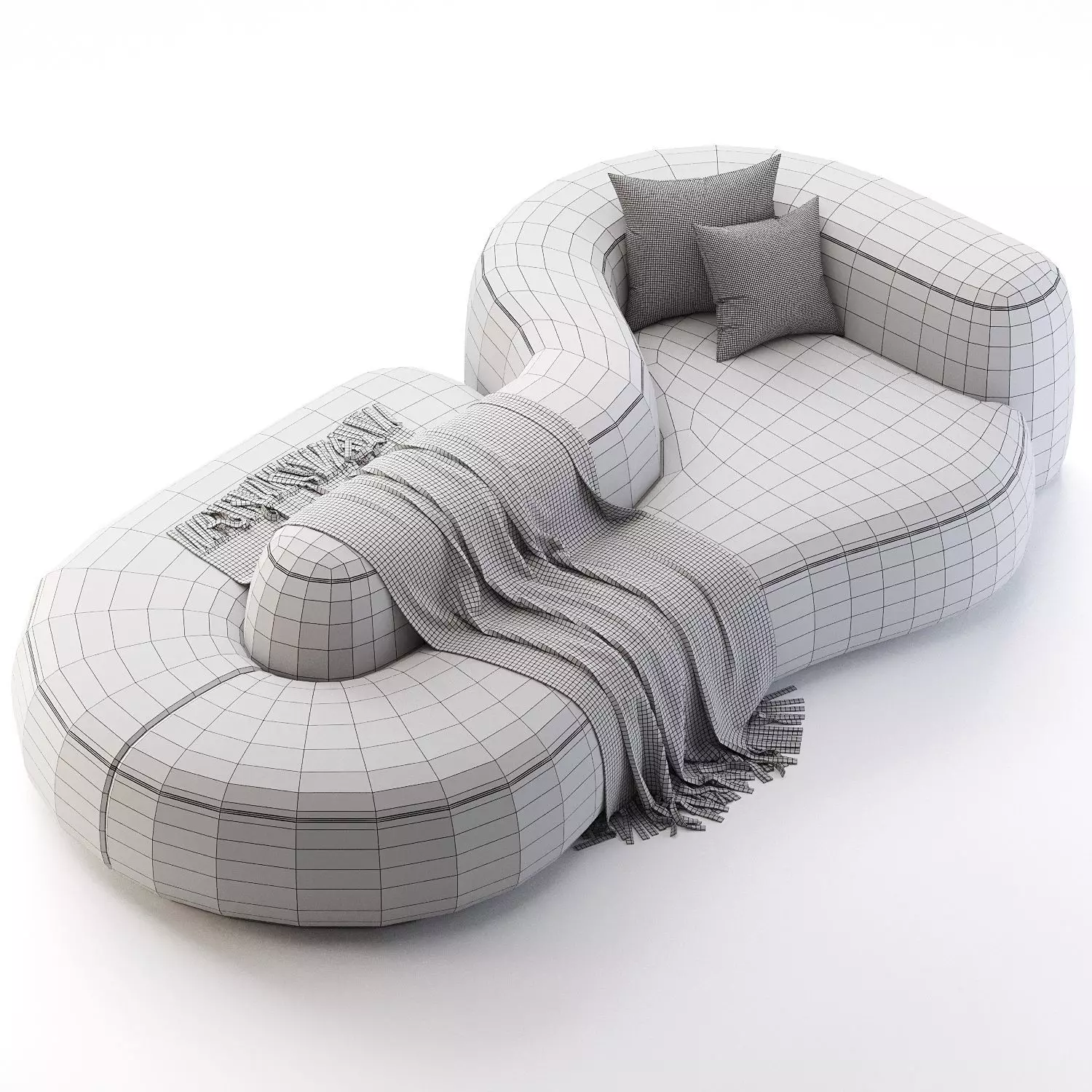 Kay sofa  Low-poly 3D model_2