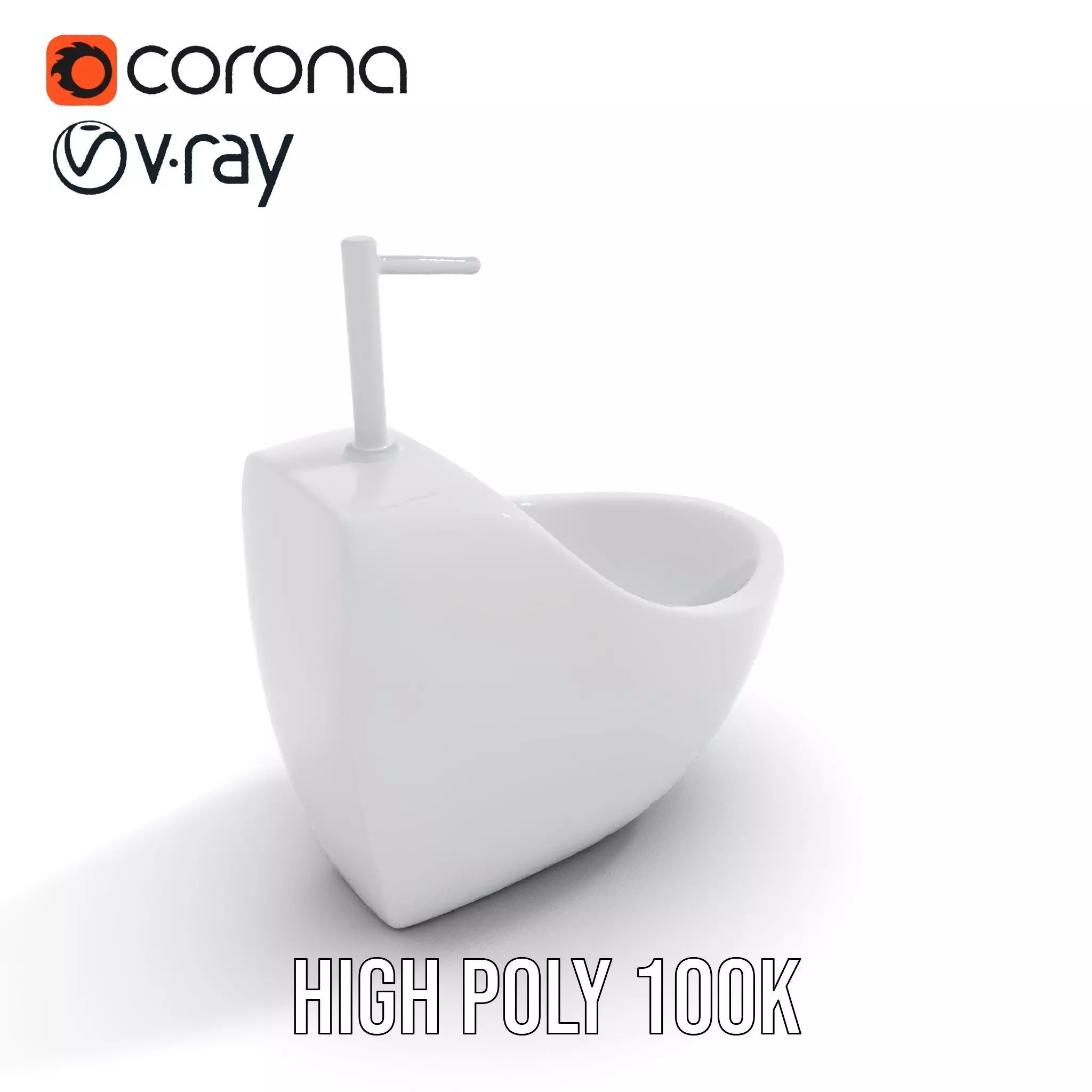 Modern White WallMounted Sink model pack Low-poly 3D model_26