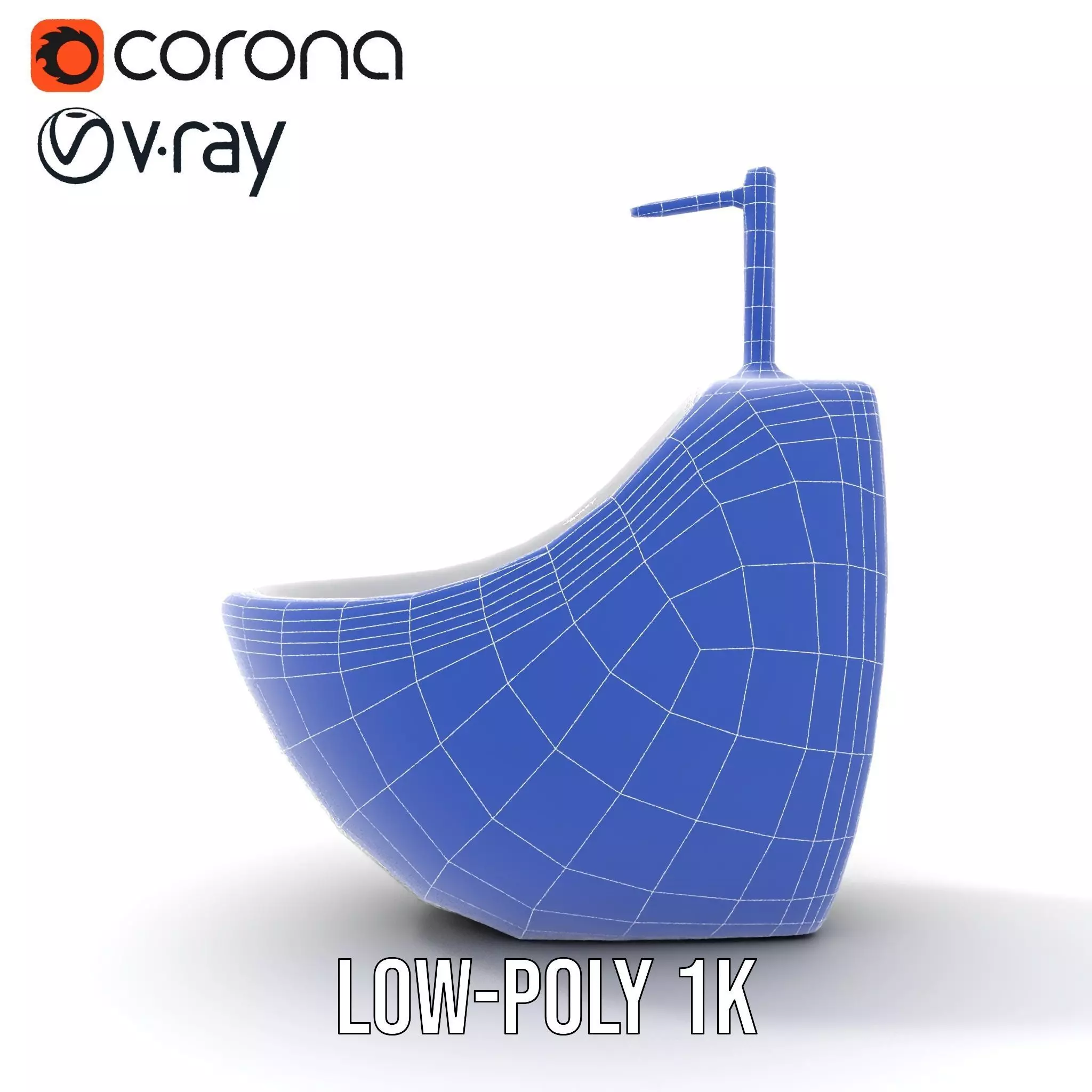 Modern White WallMounted Sink model pack Low-poly 3D model_19