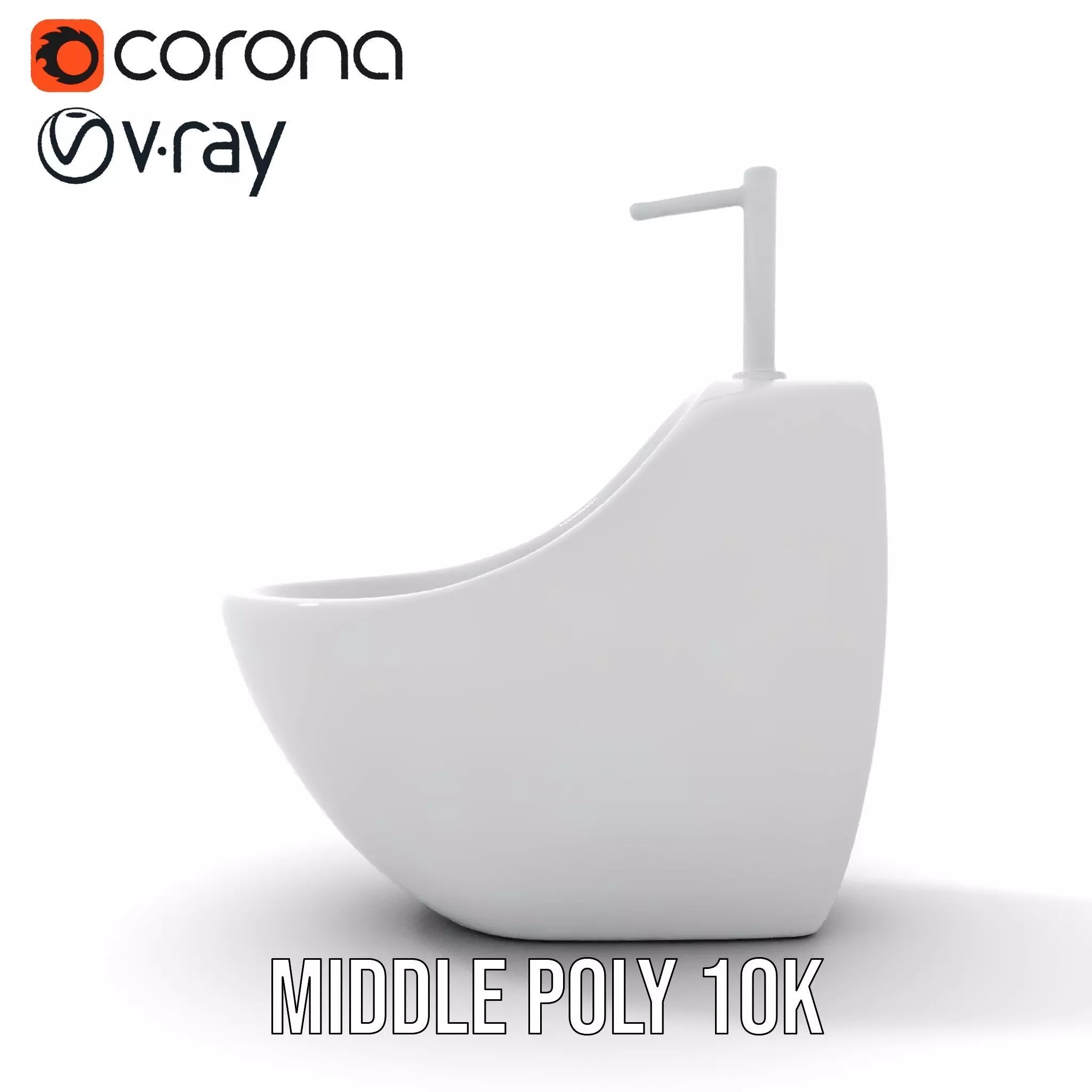 Modern White WallMounted Sink model pack Low-poly 3D model_15
