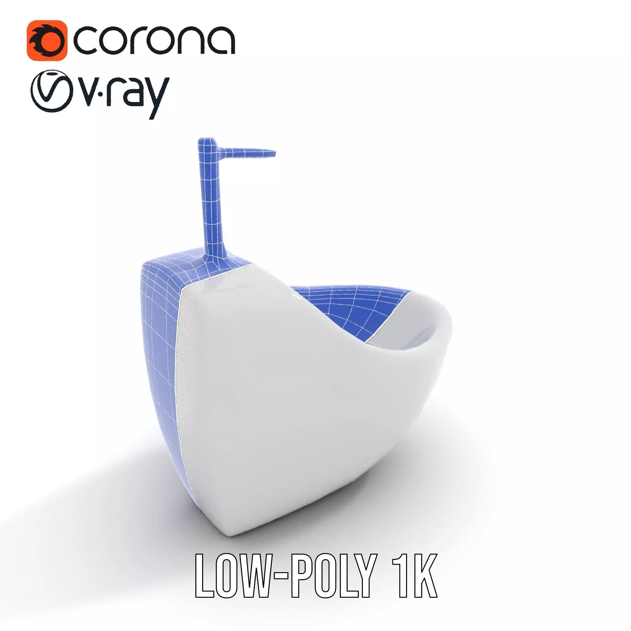 Modern White WallMounted Sink model pack Low-poly 3D model_12