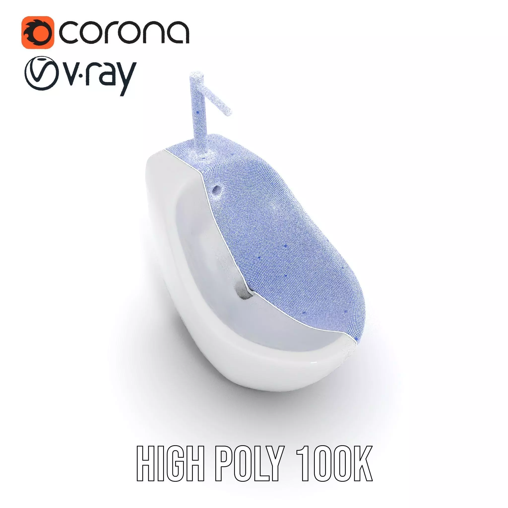 Modern White WallMounted Sink model pack Low-poly 3D model_23