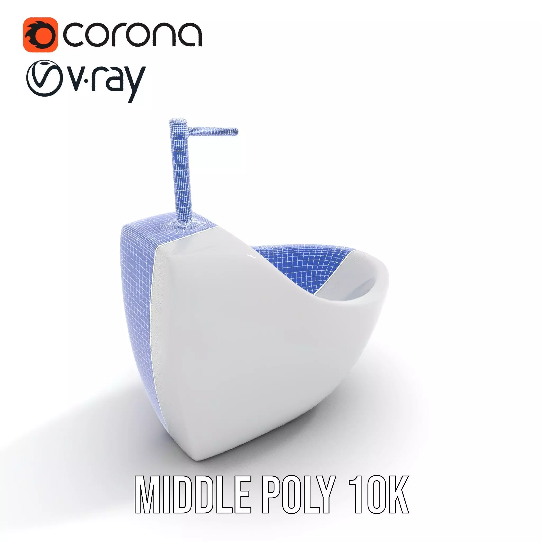Modern White WallMounted Sink model pack Low-poly 3D model_24
