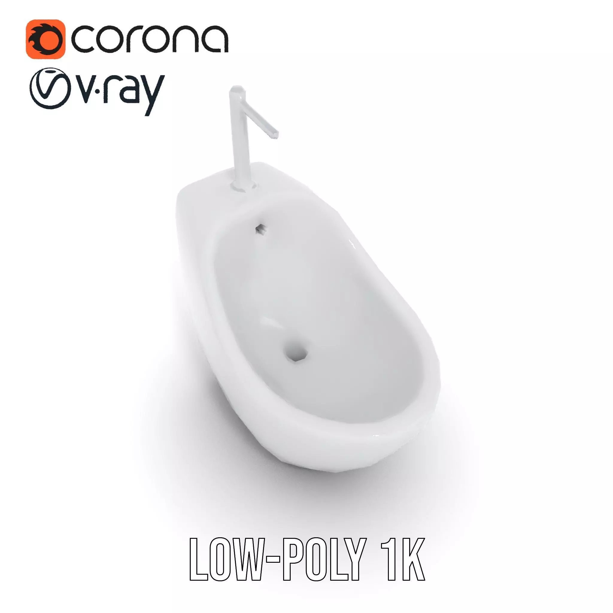 Modern White WallMounted Sink model pack Low-poly 3D model_9