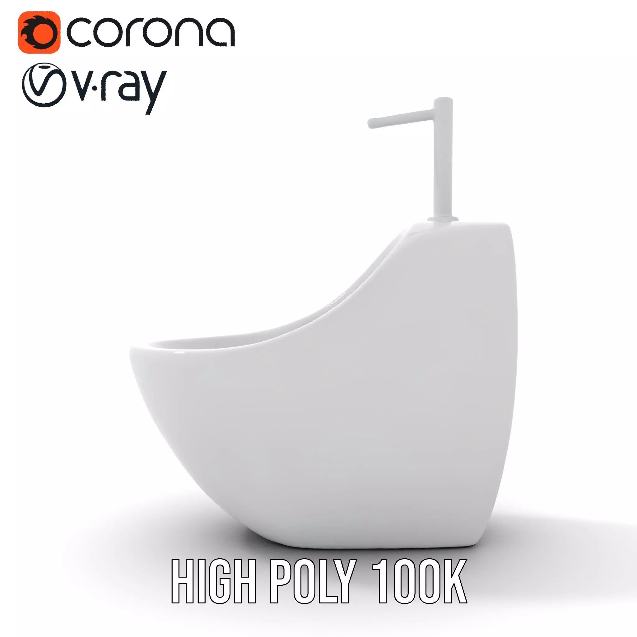 Modern White WallMounted Sink model pack Low-poly 3D model_32