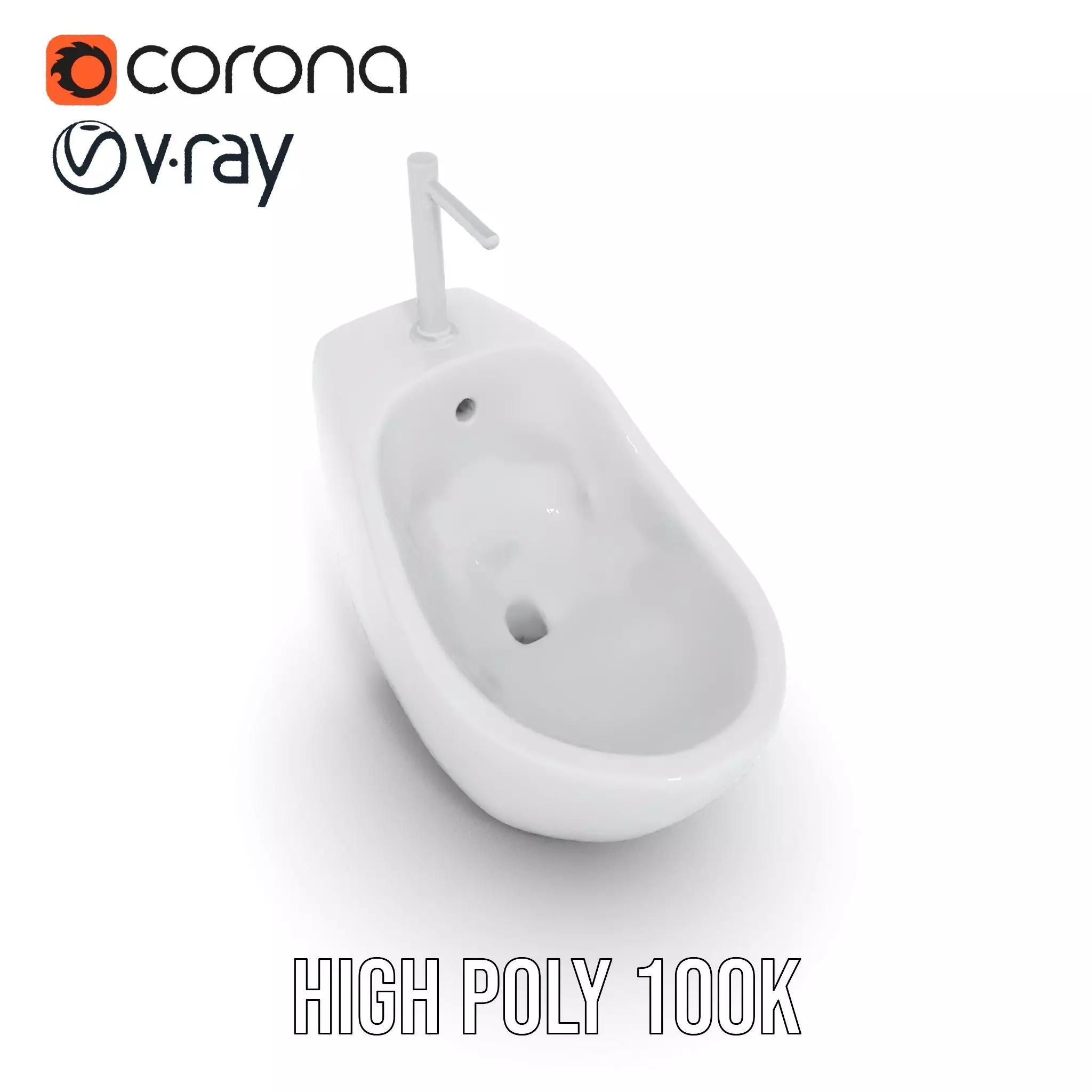 Modern White WallMounted Sink model pack Low-poly 3D model_20
