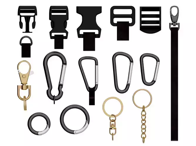 Mountaineering Keychain Low-poly 3D model