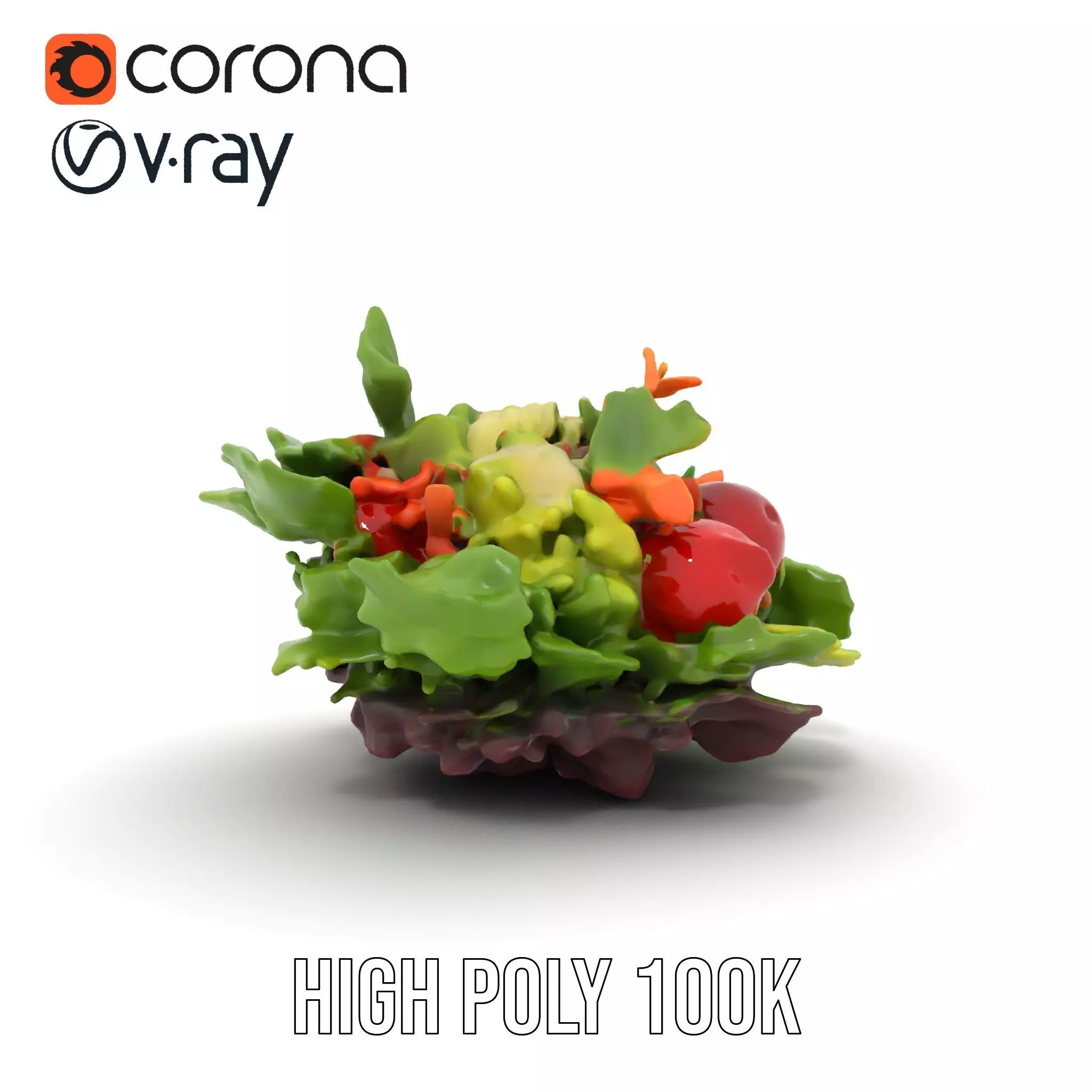 Fresh Garden Salad model pack Low-poly 3D model_12