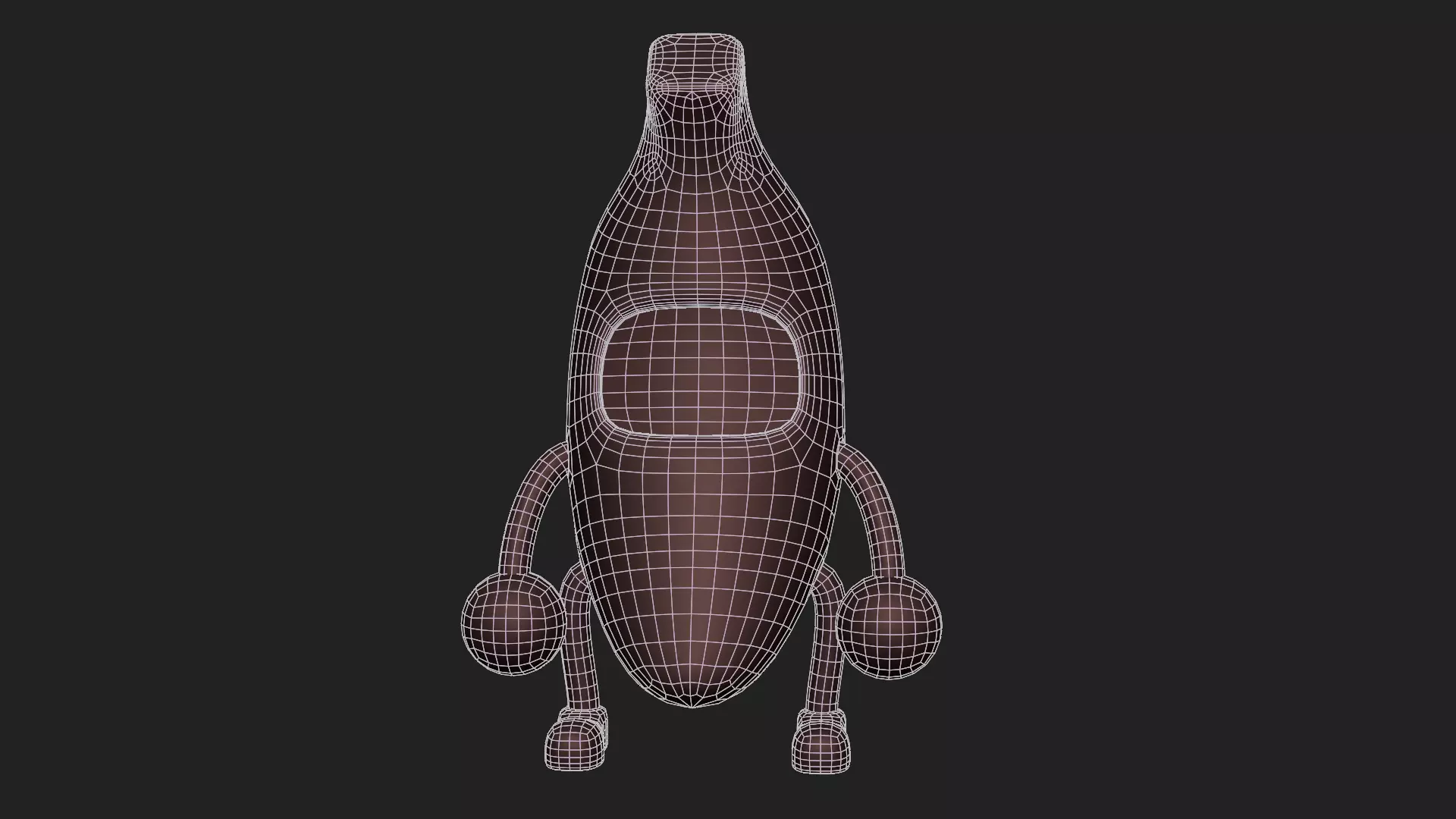 Wood Banana Buddies Low-poly 3D model_6