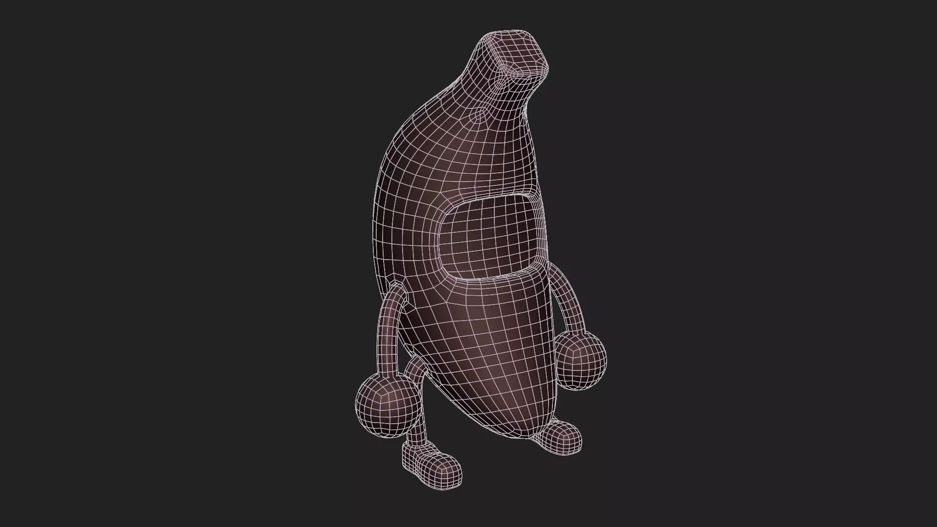 Wood Banana Buddies Low-poly 3D model_5