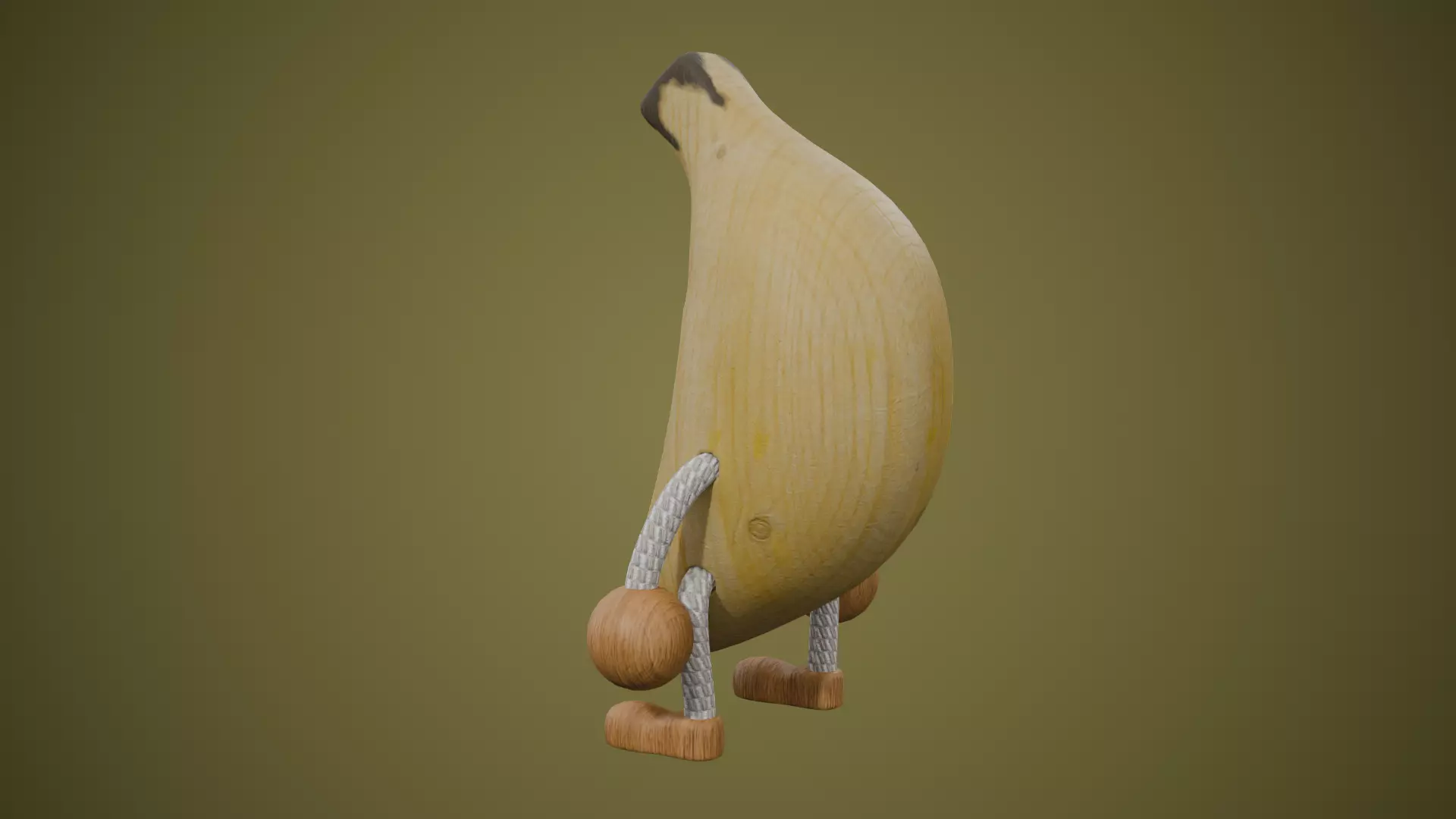 Wood Banana Buddies Low-poly 3D model_3