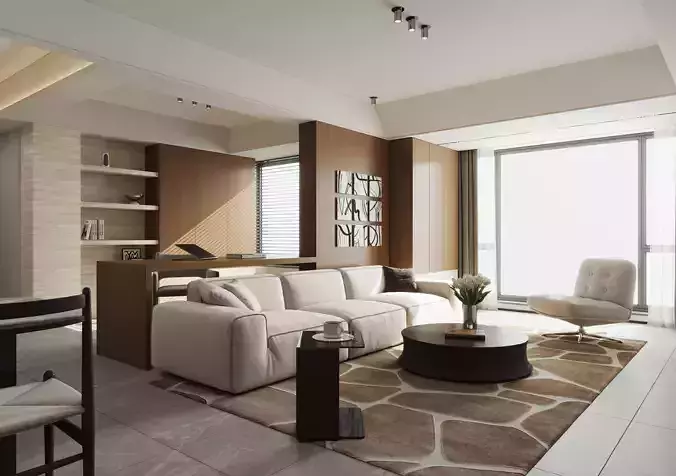 Modern Minimalist Living Room 83 3D model