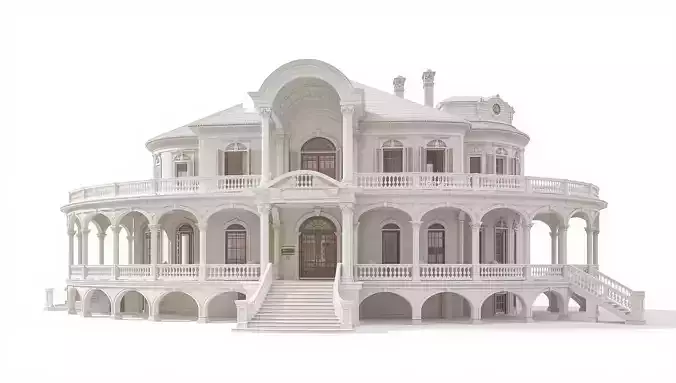 3d model Ornate classical-style mansion