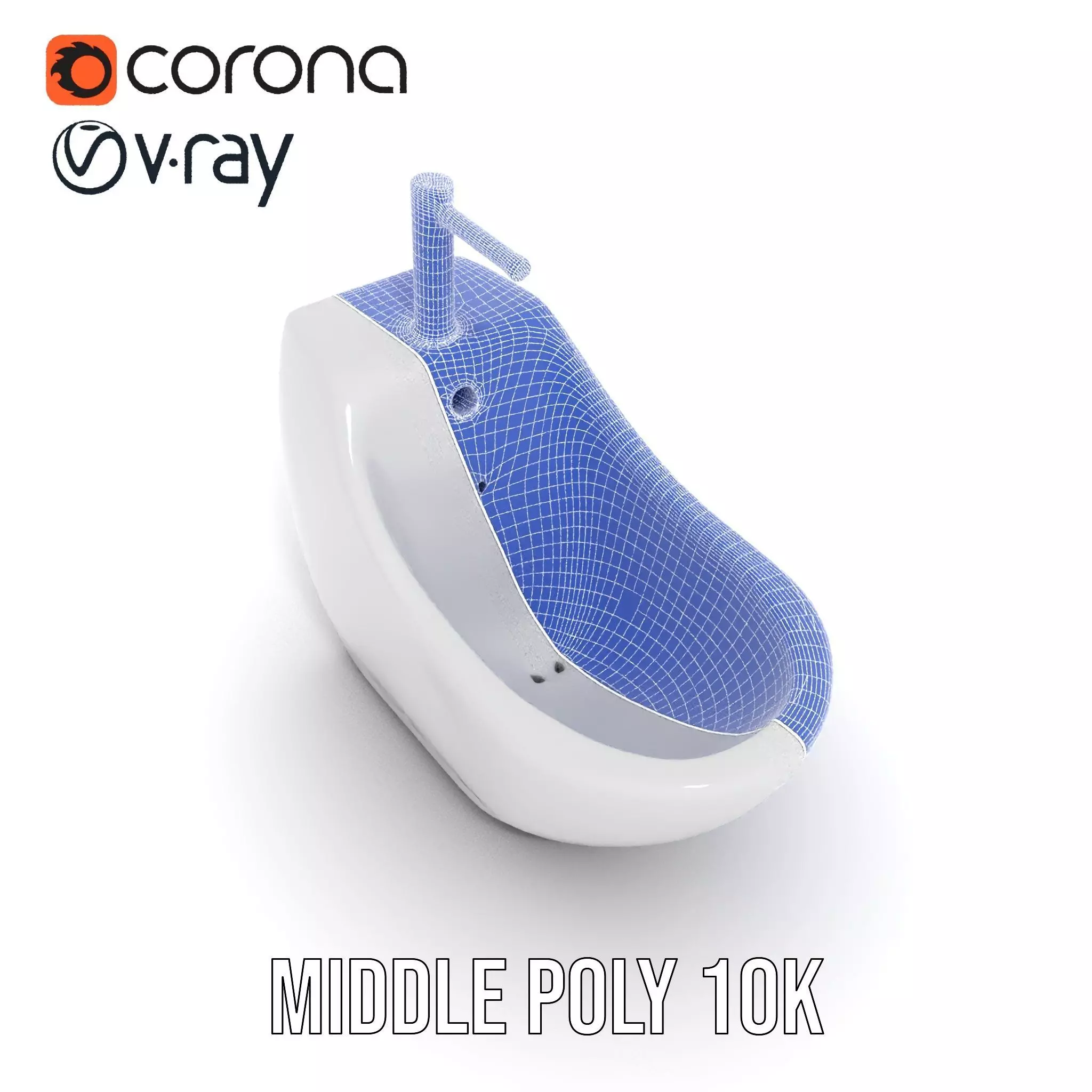 White Ceramic Bidet model pack Low-poly 3D model_24