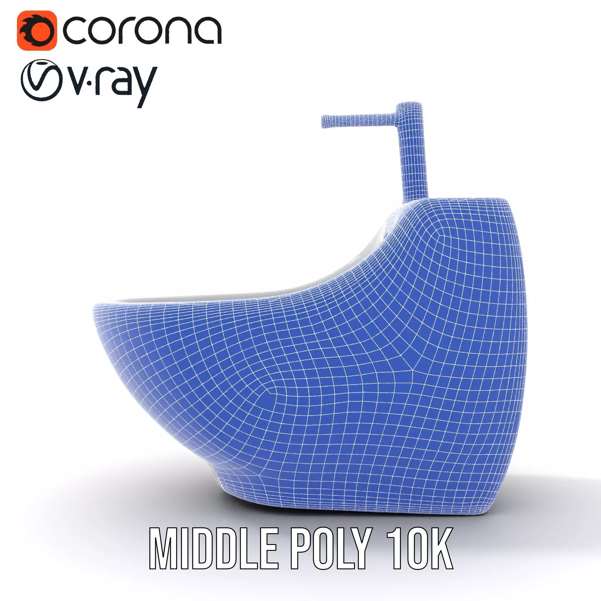 White Ceramic Bidet model pack Low-poly 3D model_21