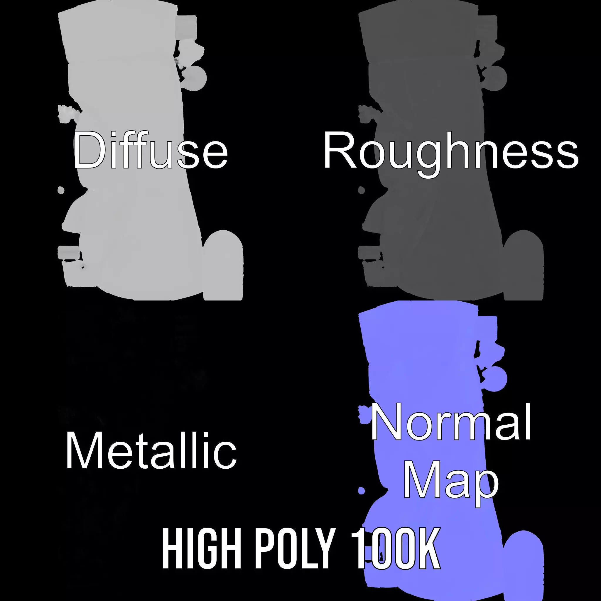 White Ceramic Bidet model pack Low-poly 3D model_3