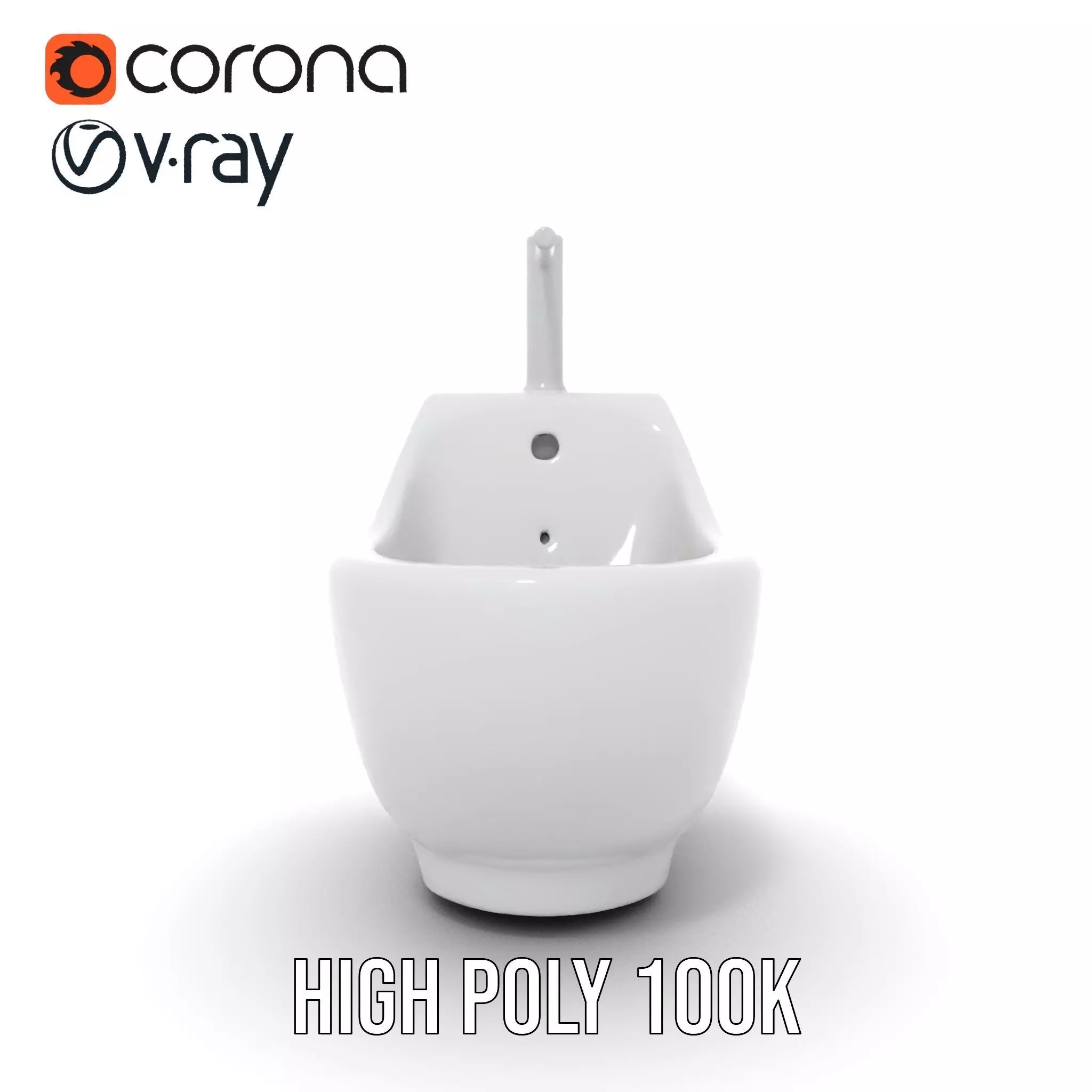 White Ceramic Bidet model pack Low-poly 3D model_20