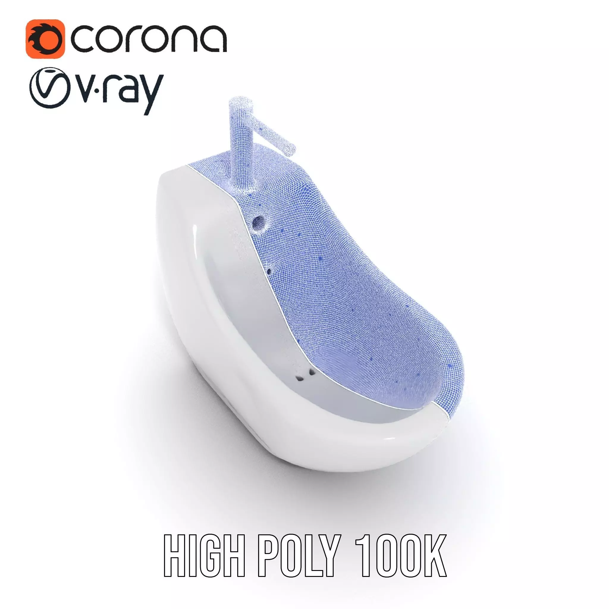 White Ceramic Bidet model pack Low-poly 3D model_31