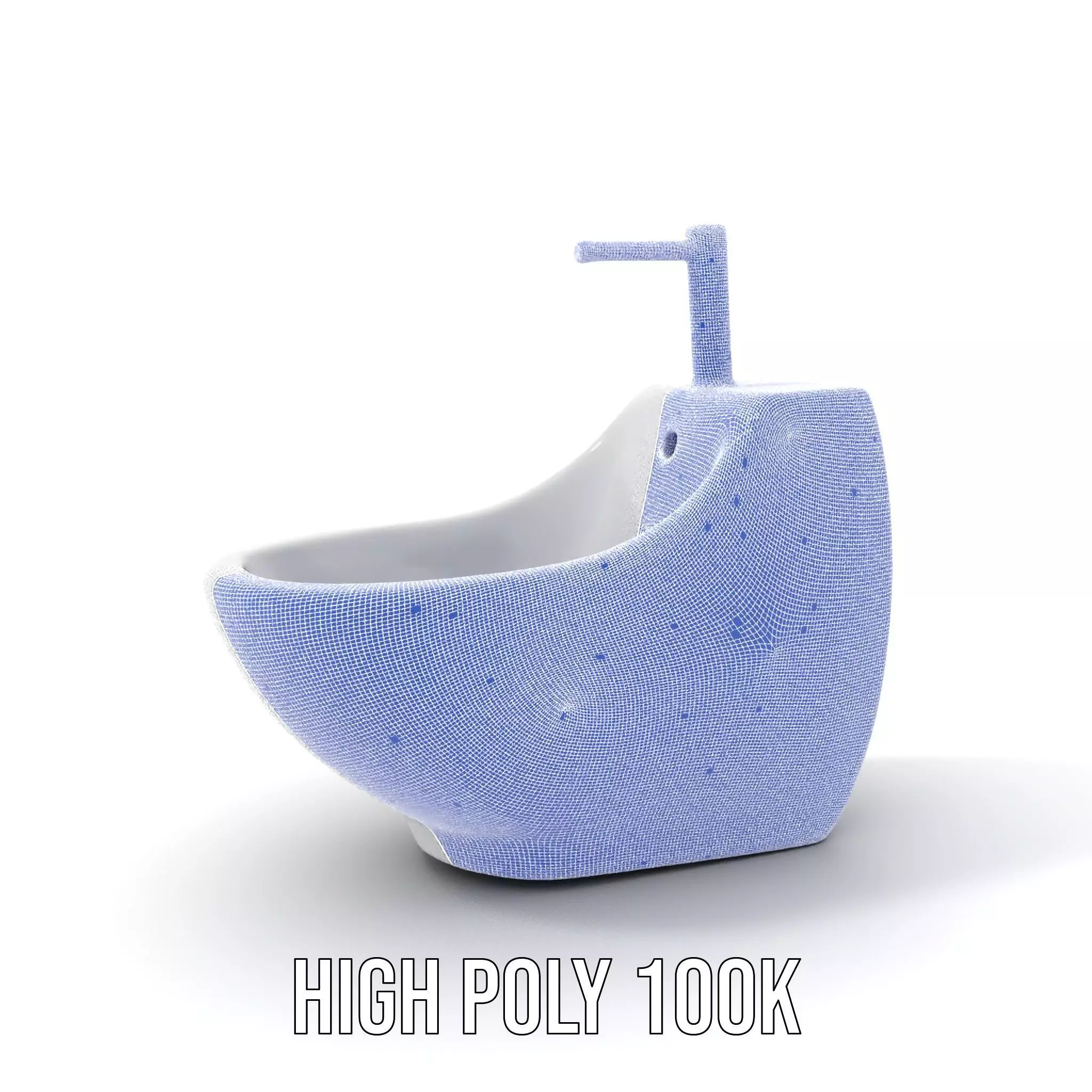 White Ceramic Bidet model pack Low-poly 3D model_4