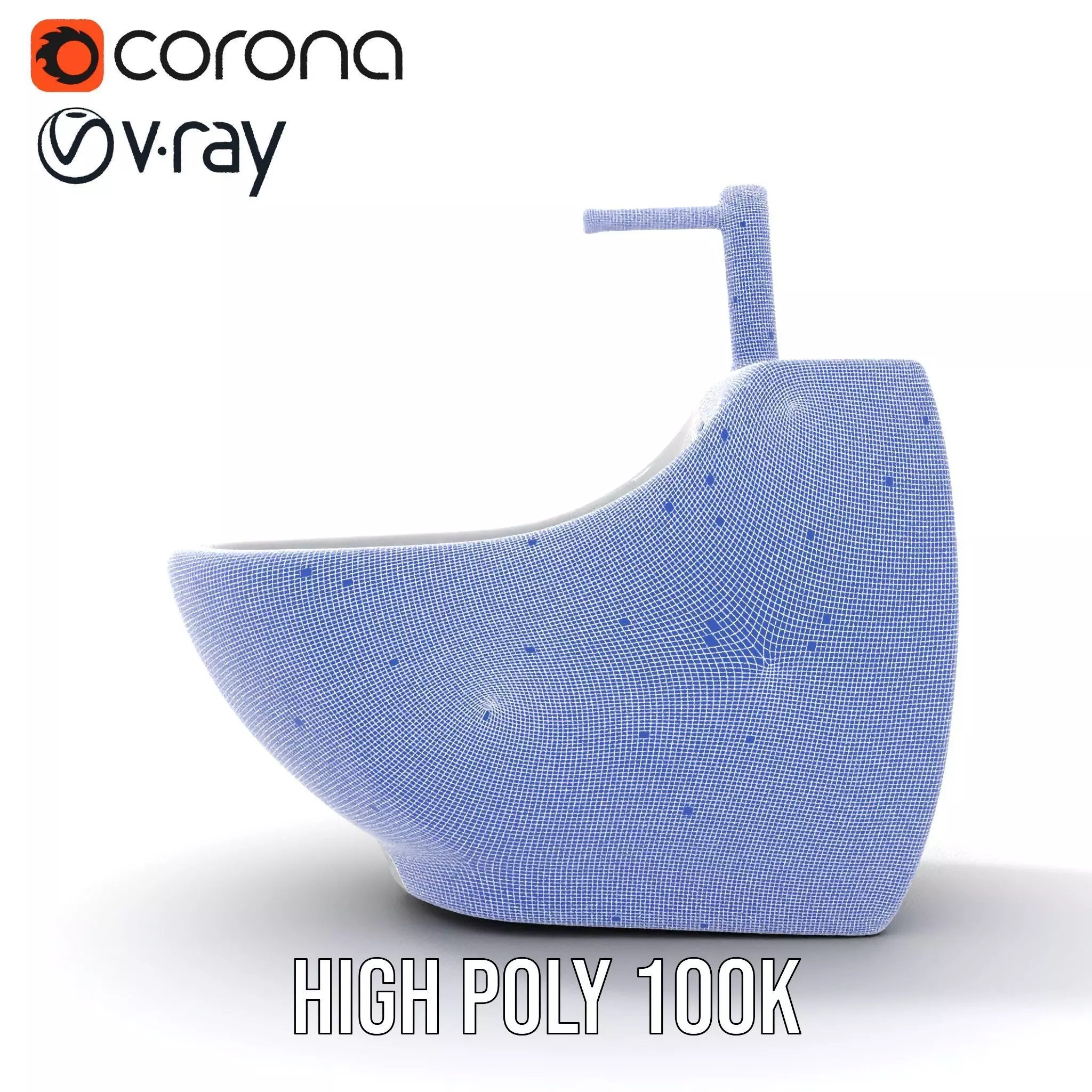 White Ceramic Bidet model pack Low-poly 3D model_32