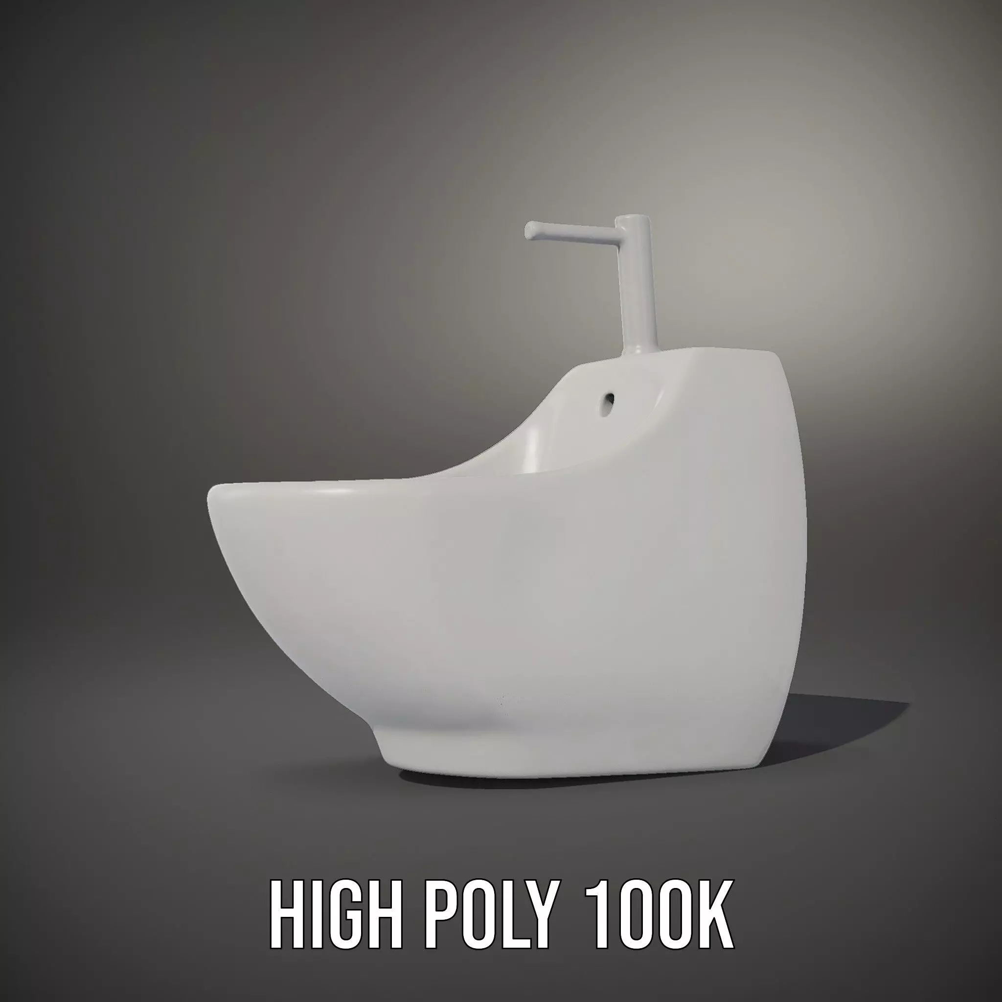 White Ceramic Bidet model pack Low-poly 3D model_10