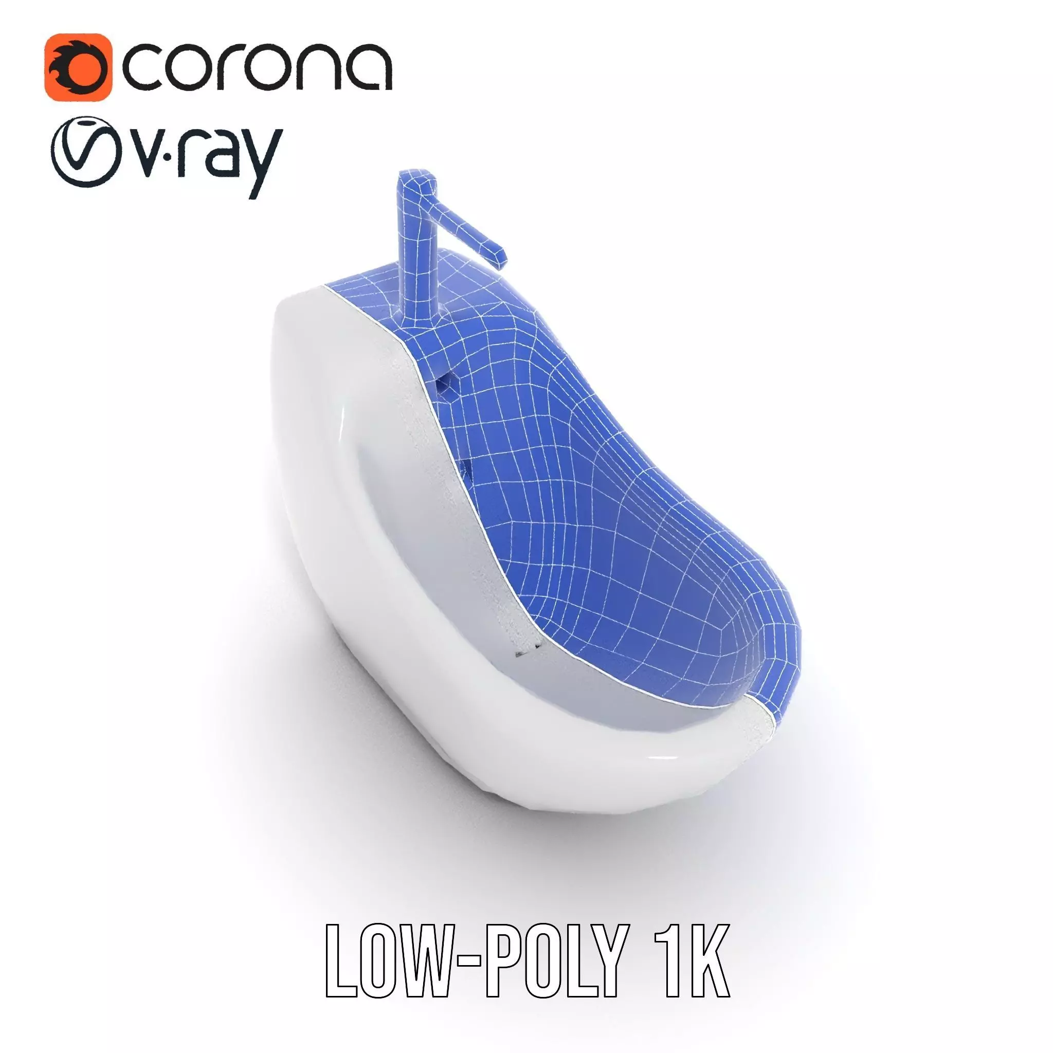 White Ceramic Bidet model pack Low-poly 3D model_28