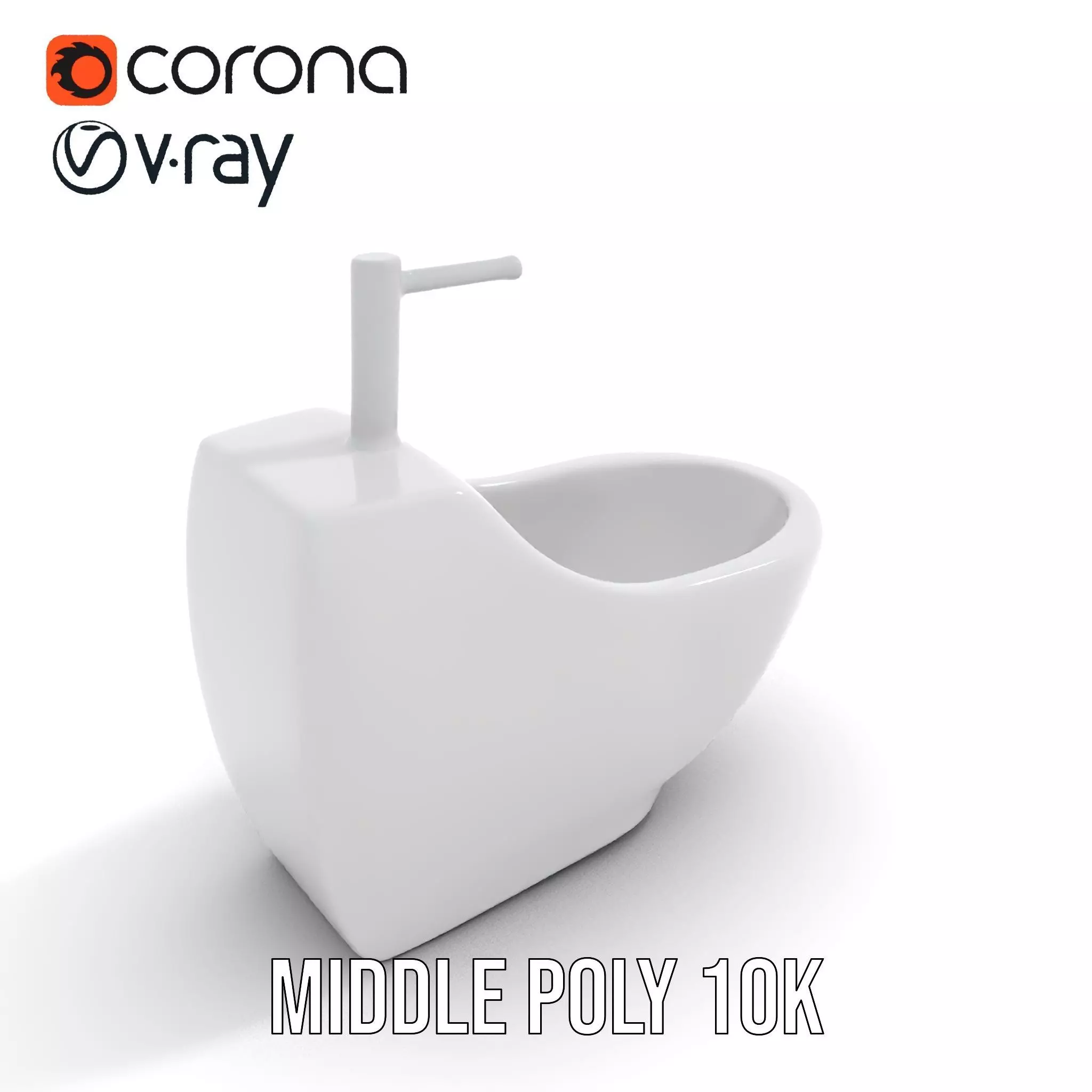 White Ceramic Bidet model pack Low-poly 3D model_5