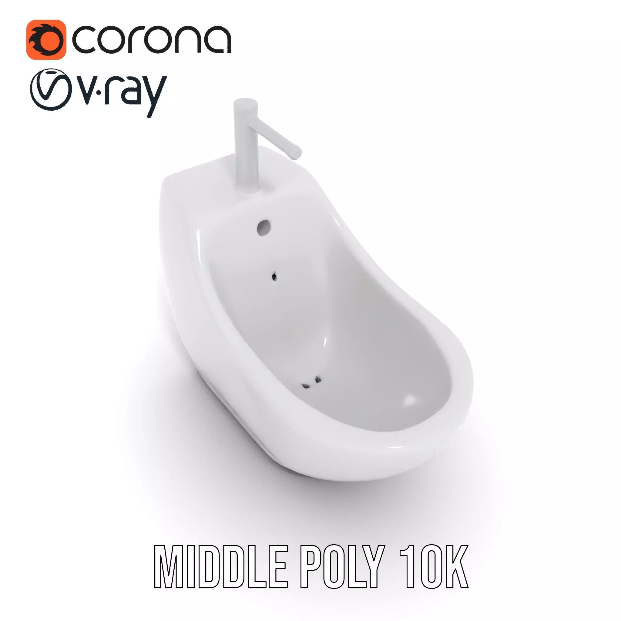 White Ceramic Bidet model pack Low-poly 3D model_11
