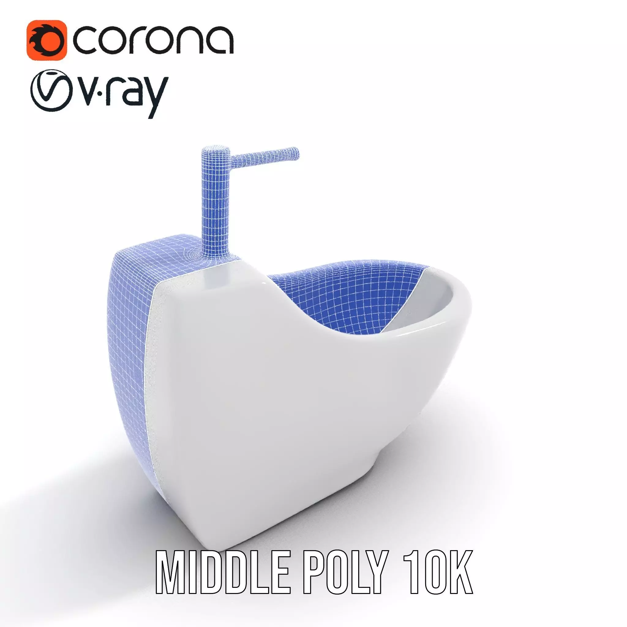 White Ceramic Bidet model pack Low-poly 3D model_27