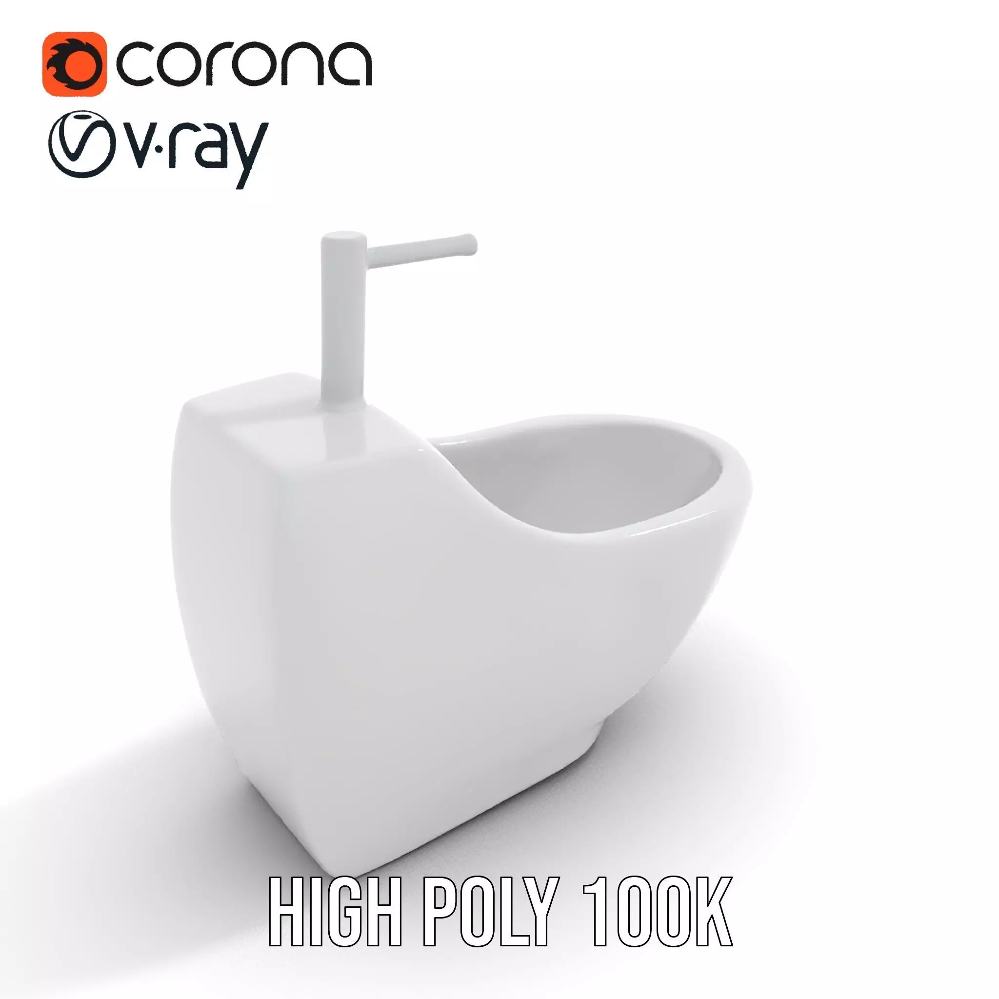 White Ceramic Bidet model pack Low-poly 3D model_26