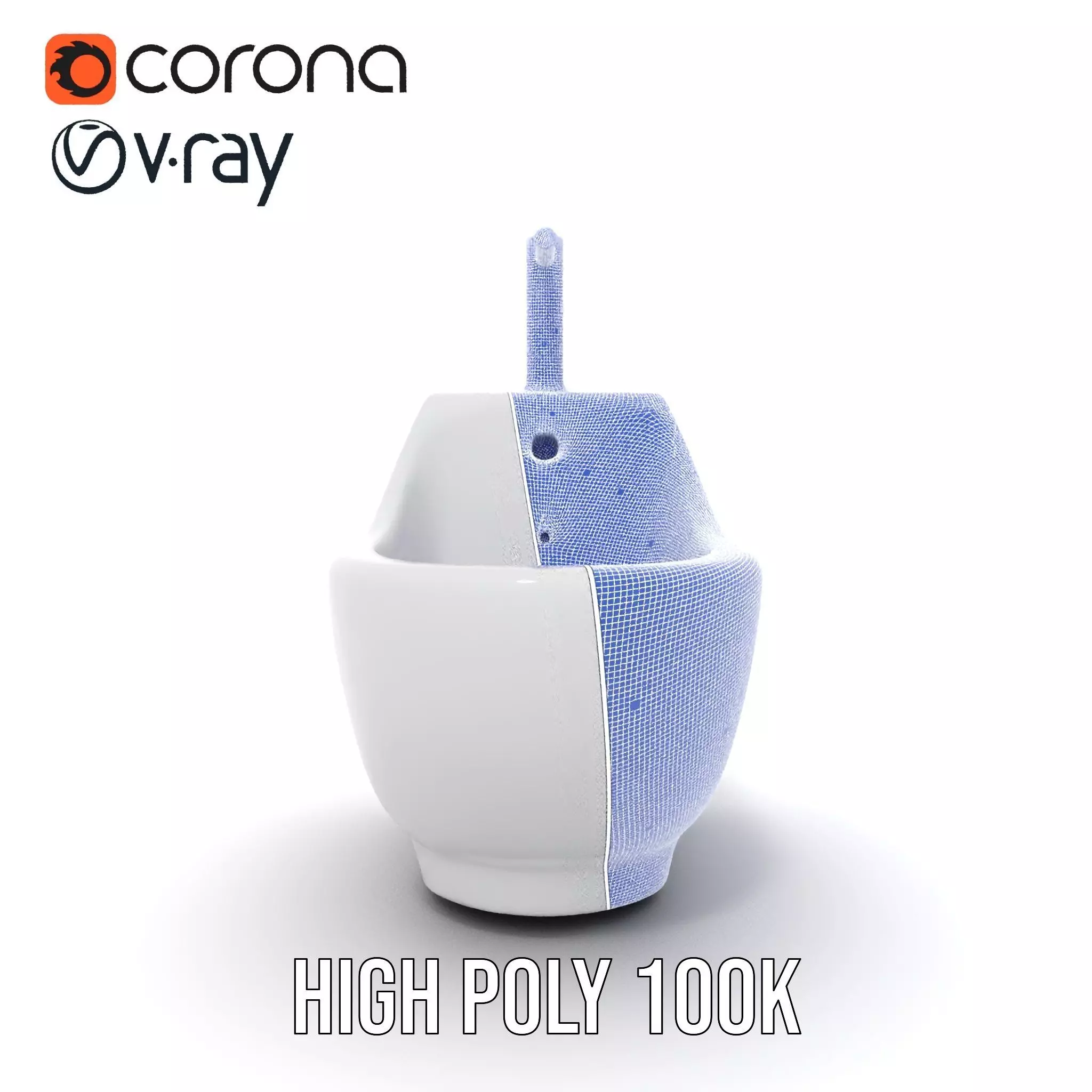 White Ceramic Bidet model pack Low-poly 3D model_34