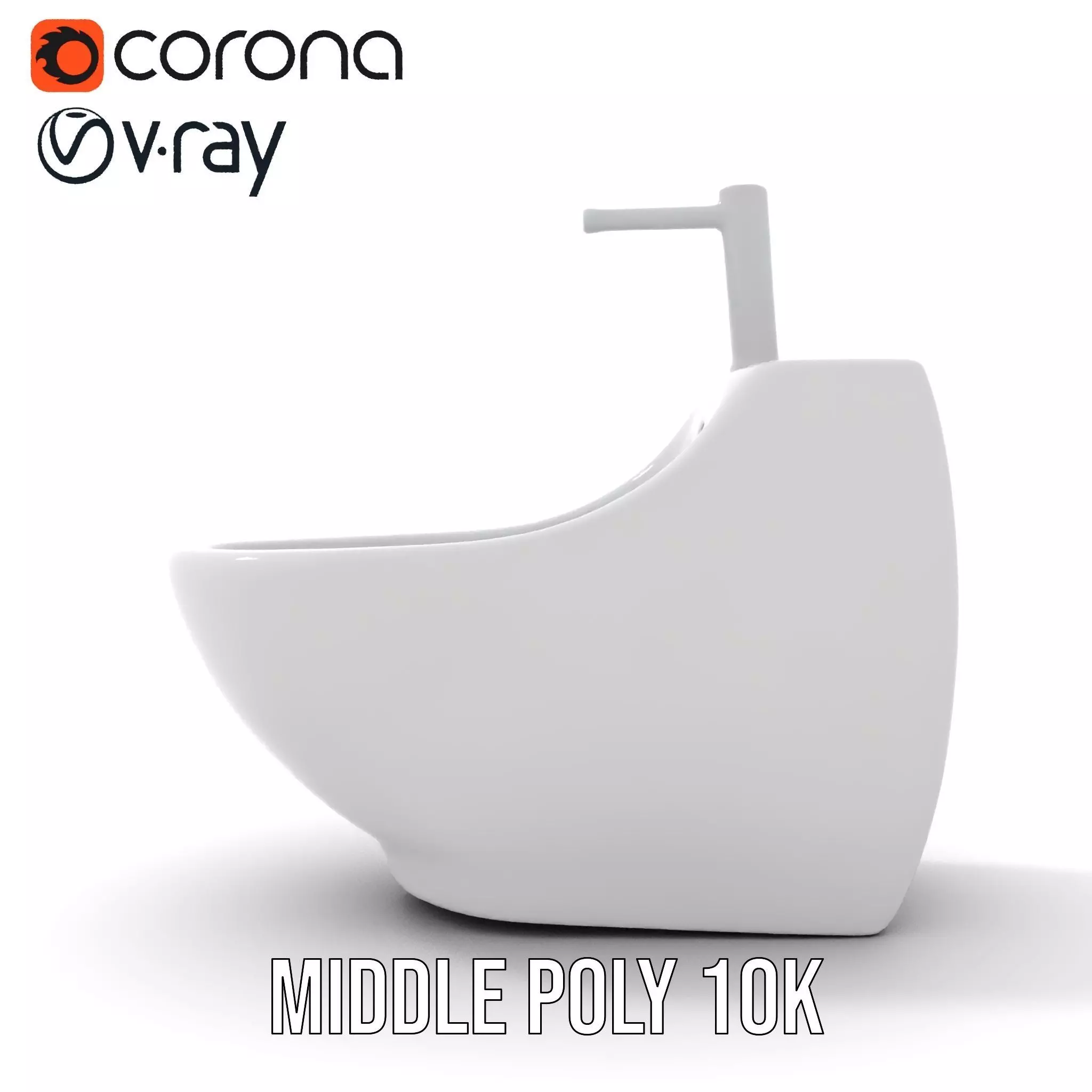 White Ceramic Bidet model pack Low-poly 3D model_15