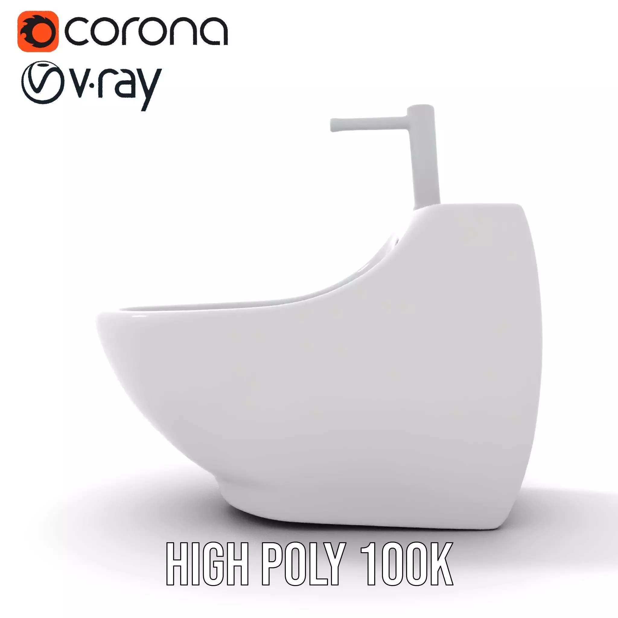 White Ceramic Bidet model pack Low-poly 3D model_23