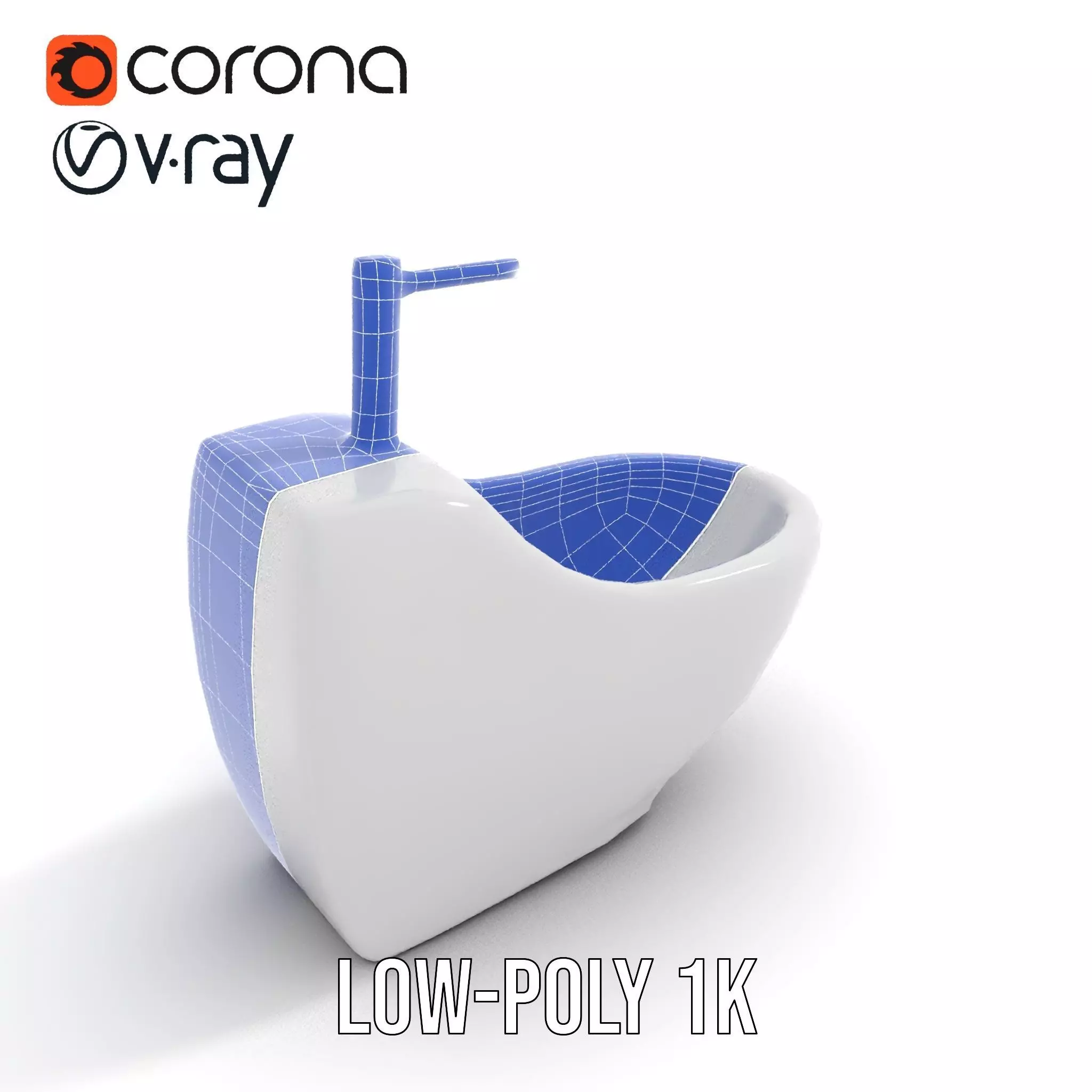 White Ceramic Bidet model pack Low-poly 3D model_22