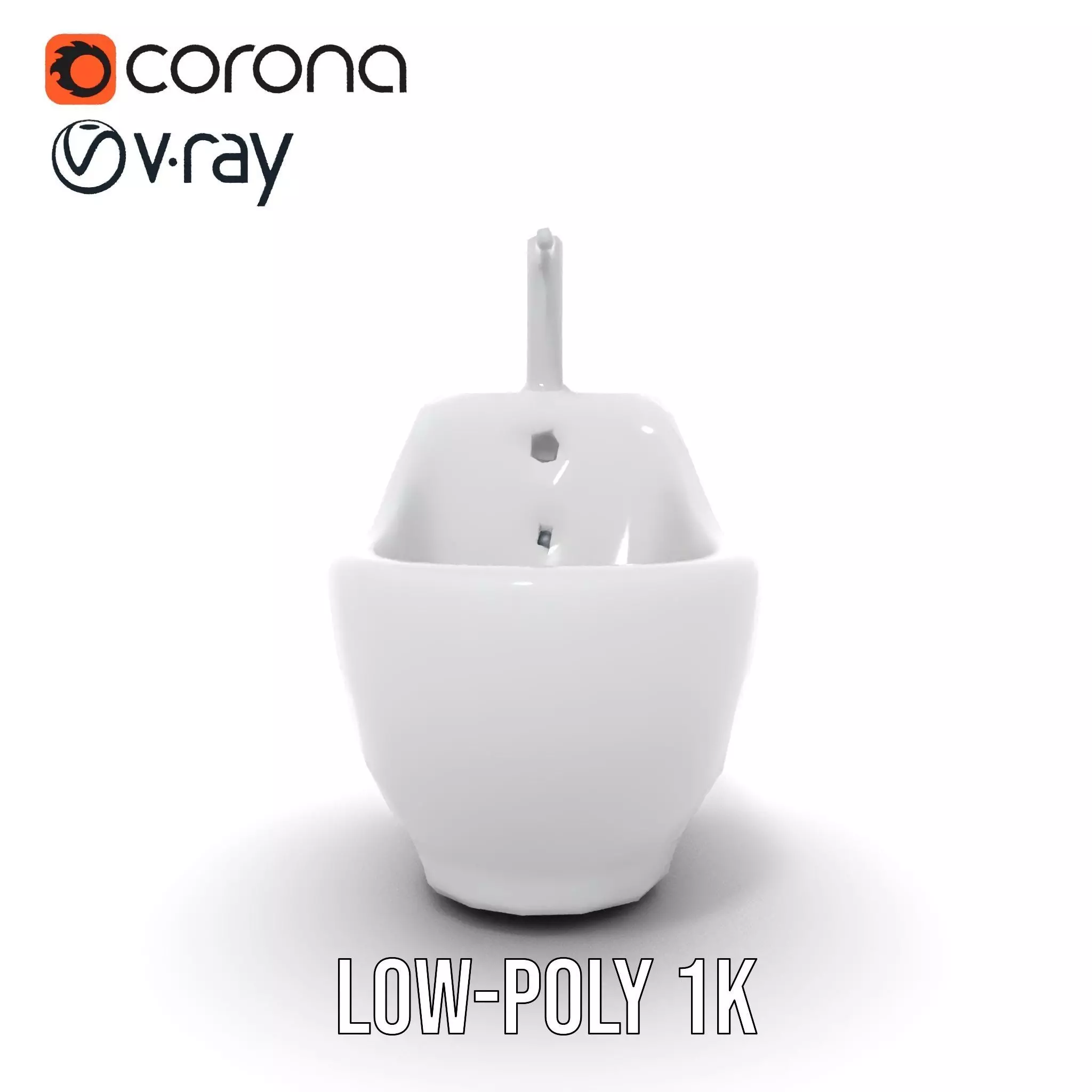 White Ceramic Bidet model pack Low-poly 3D model_16