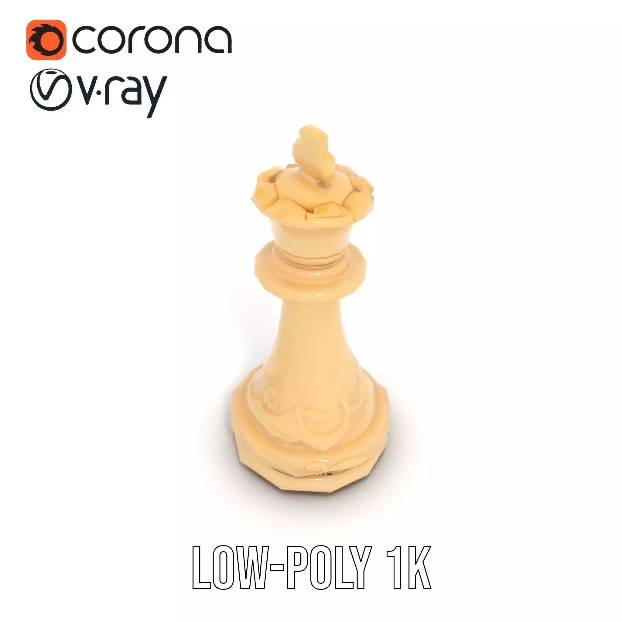 Ivory Chess King model pack Low-poly 3D model_22
