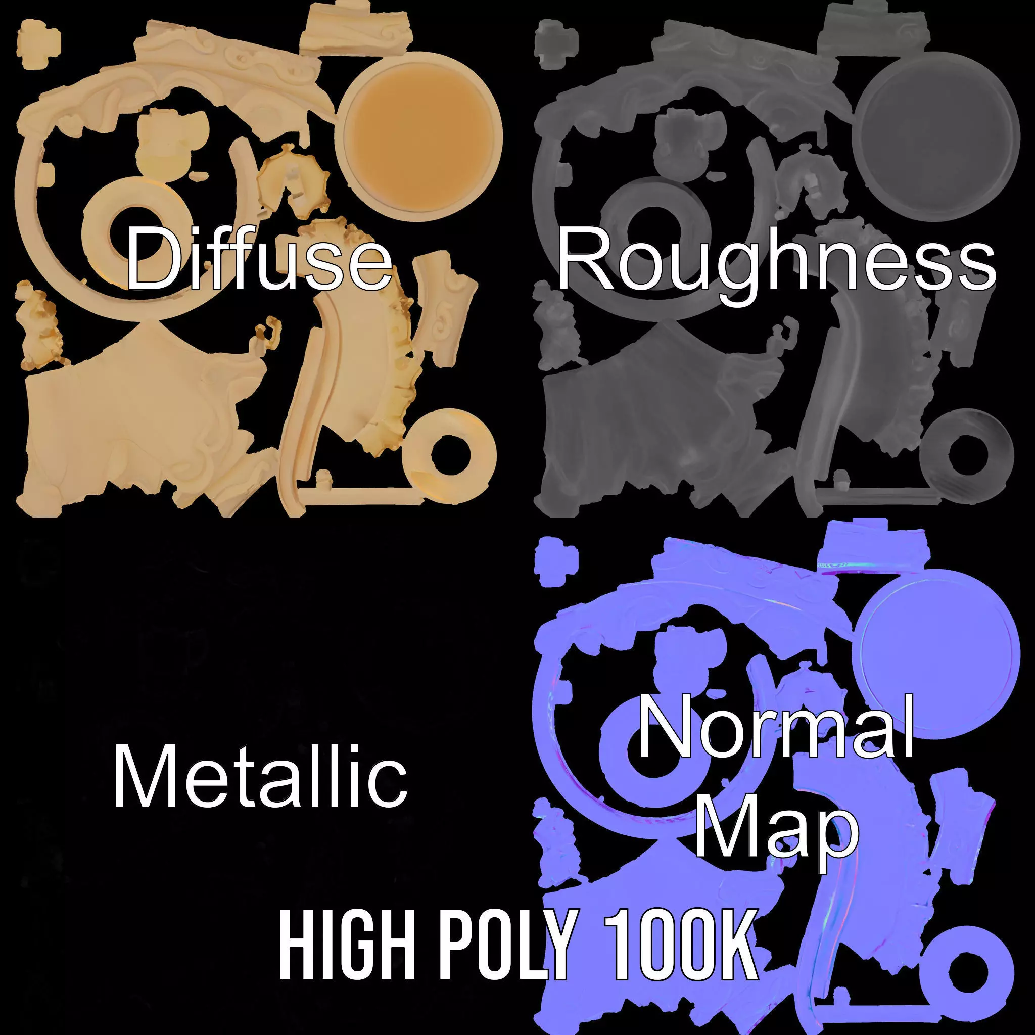 Ivory Chess King model pack Low-poly 3D model_3