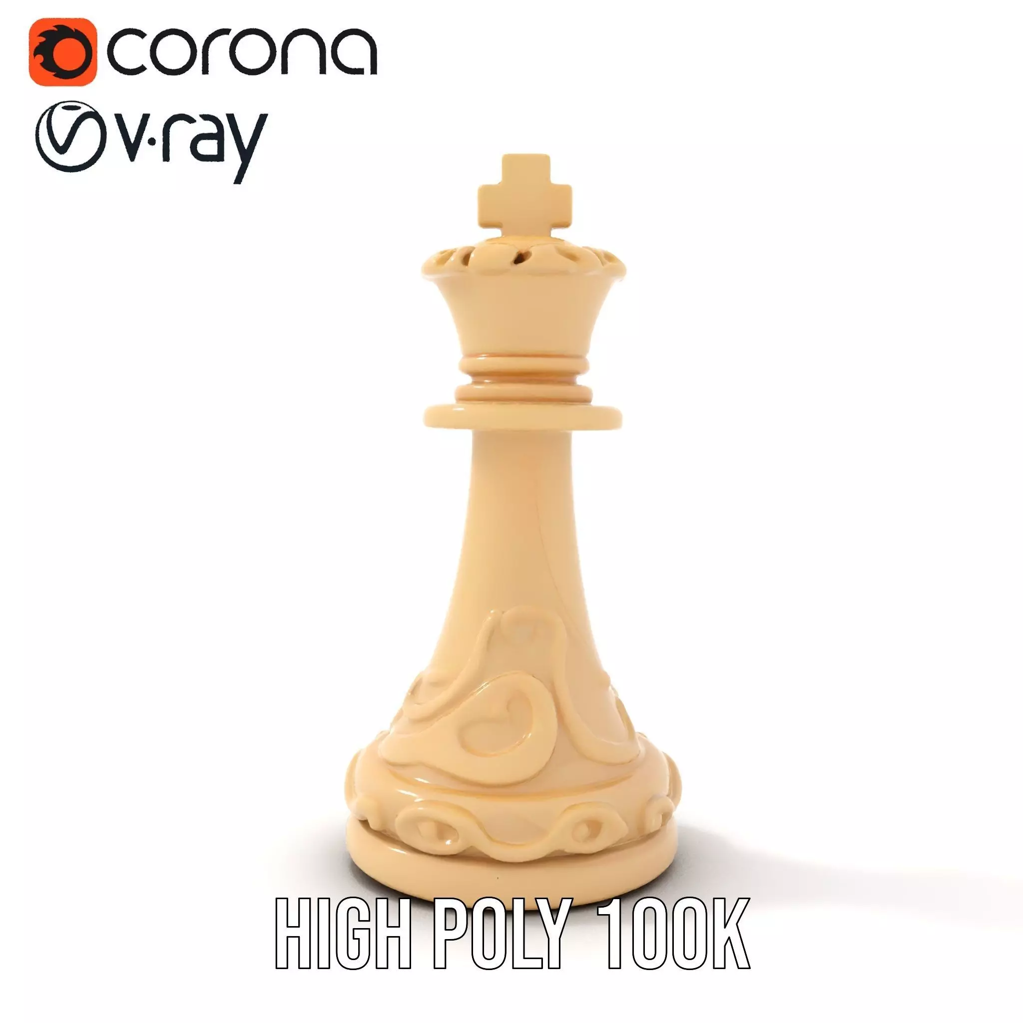 Ivory Chess King model pack Low-poly 3D model_28