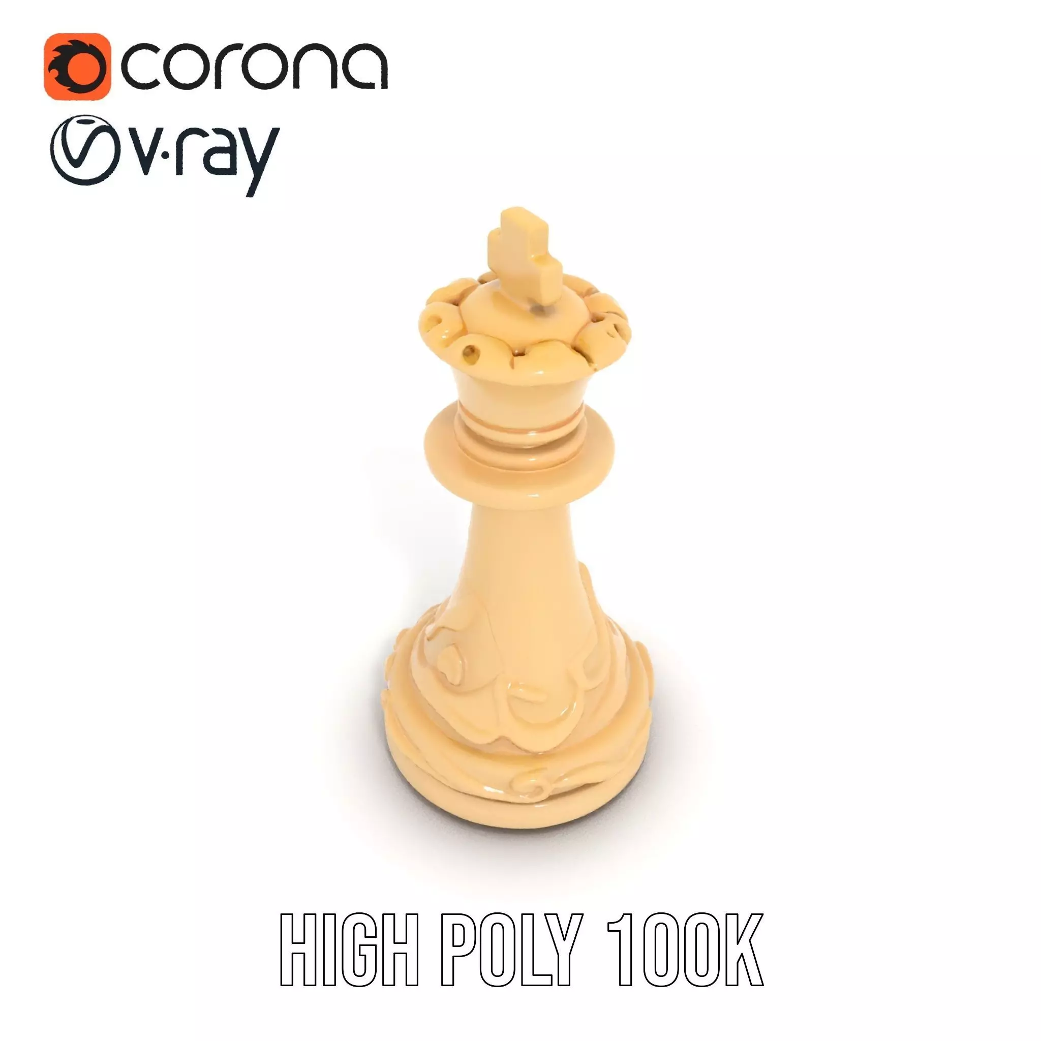 Ivory Chess King model pack Low-poly 3D model_20