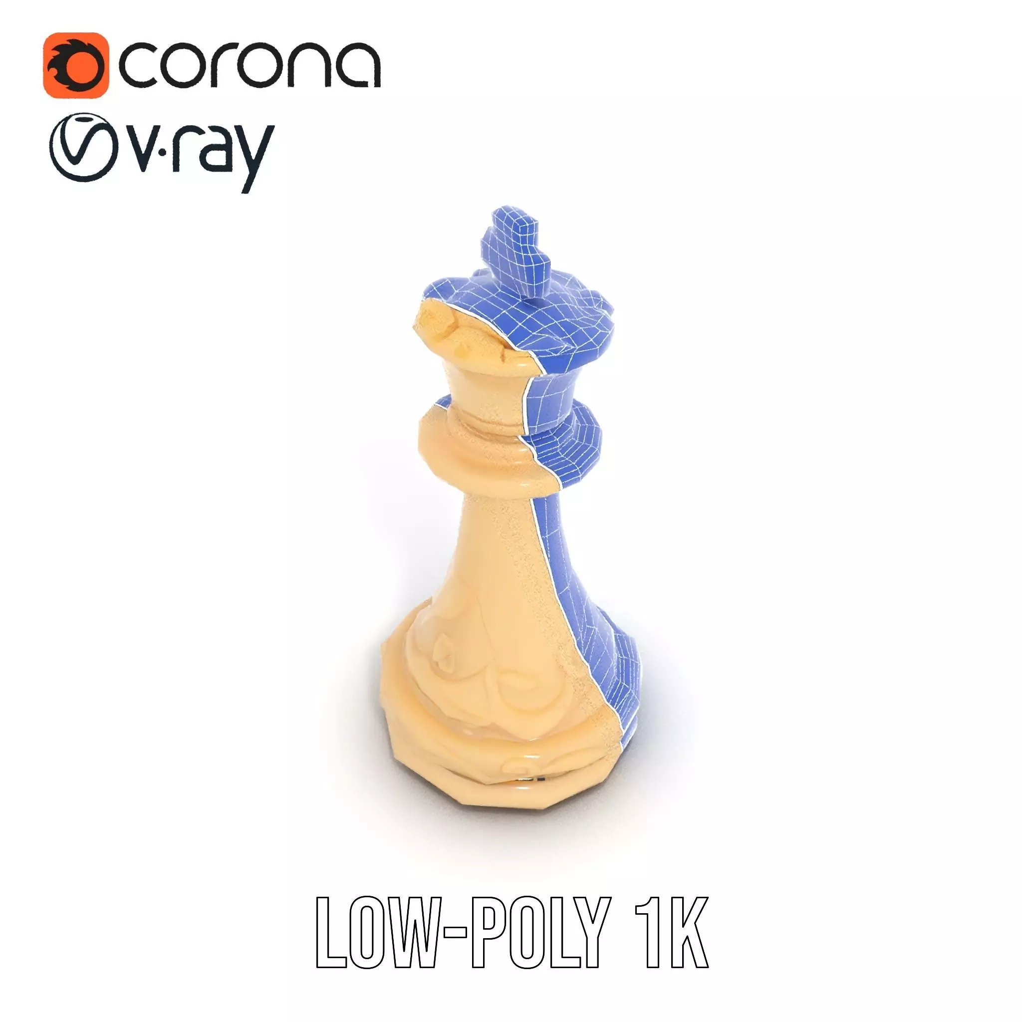Ivory Chess King model pack Low-poly 3D model_30