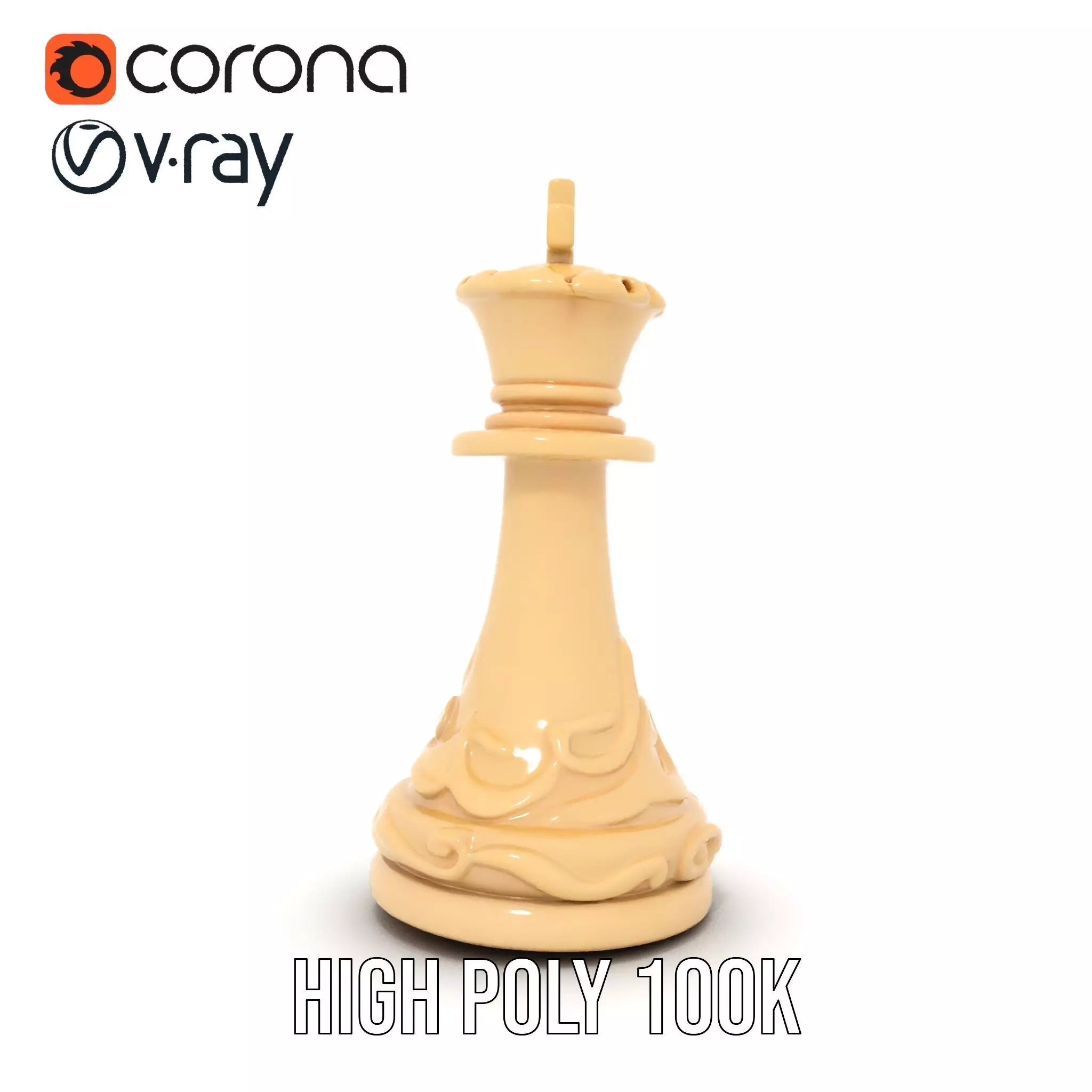 Ivory Chess King model pack Low-poly 3D model_23