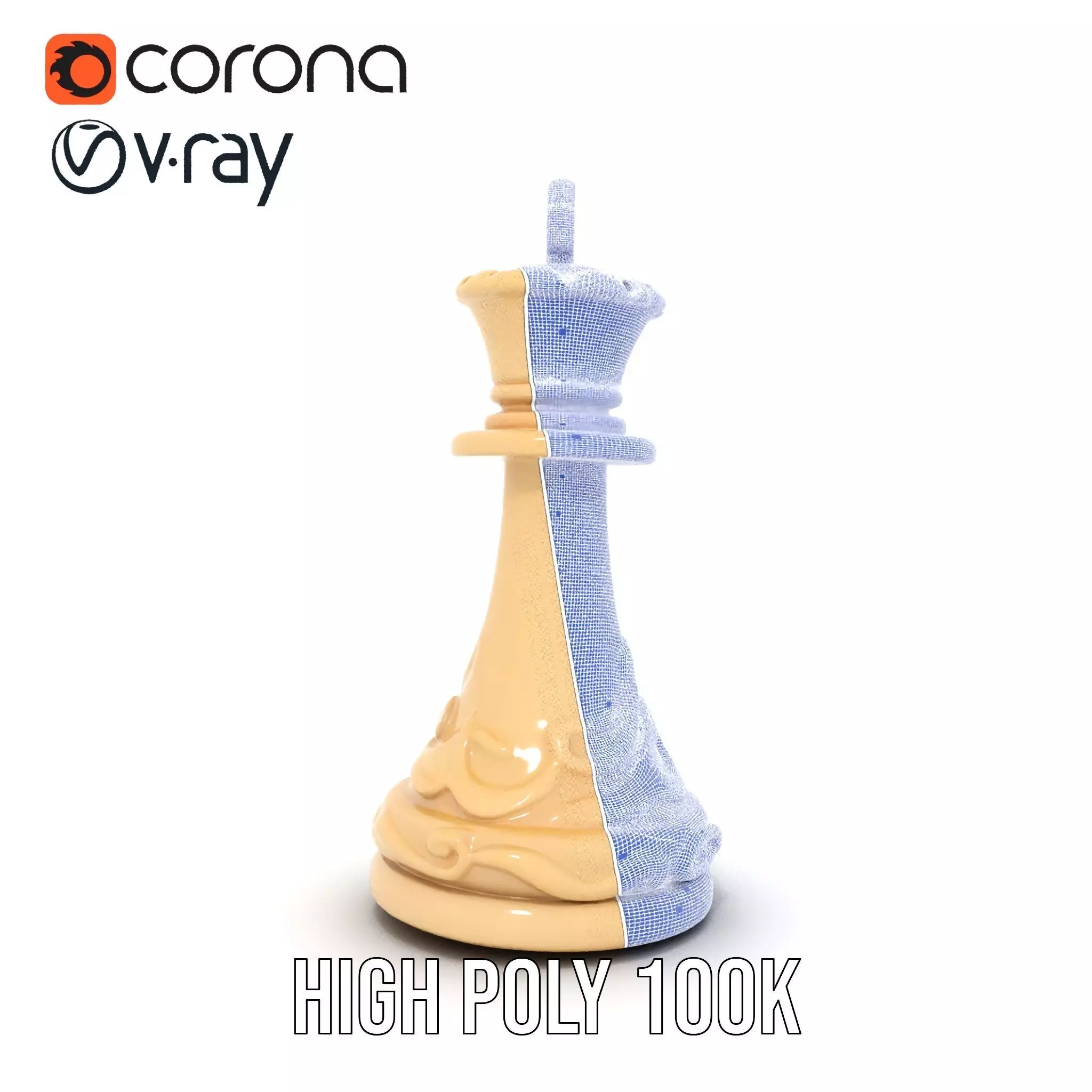 Ivory Chess King model pack Low-poly 3D model_33