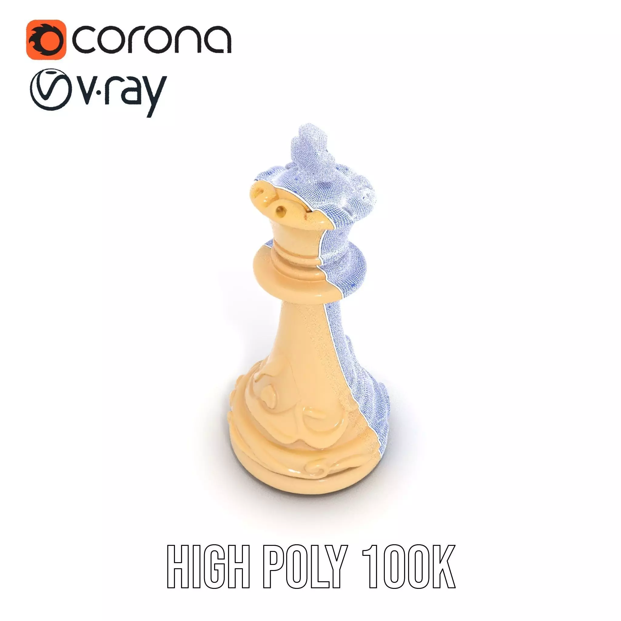 Ivory Chess King model pack Low-poly 3D model_31