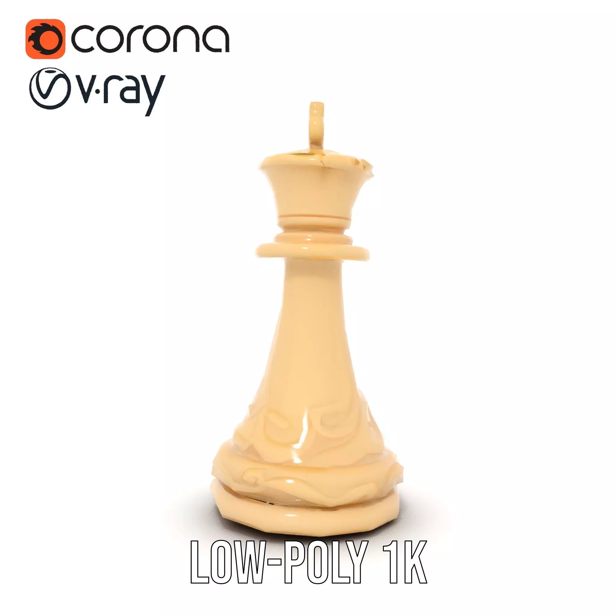 Ivory Chess King model pack Low-poly 3D model_19